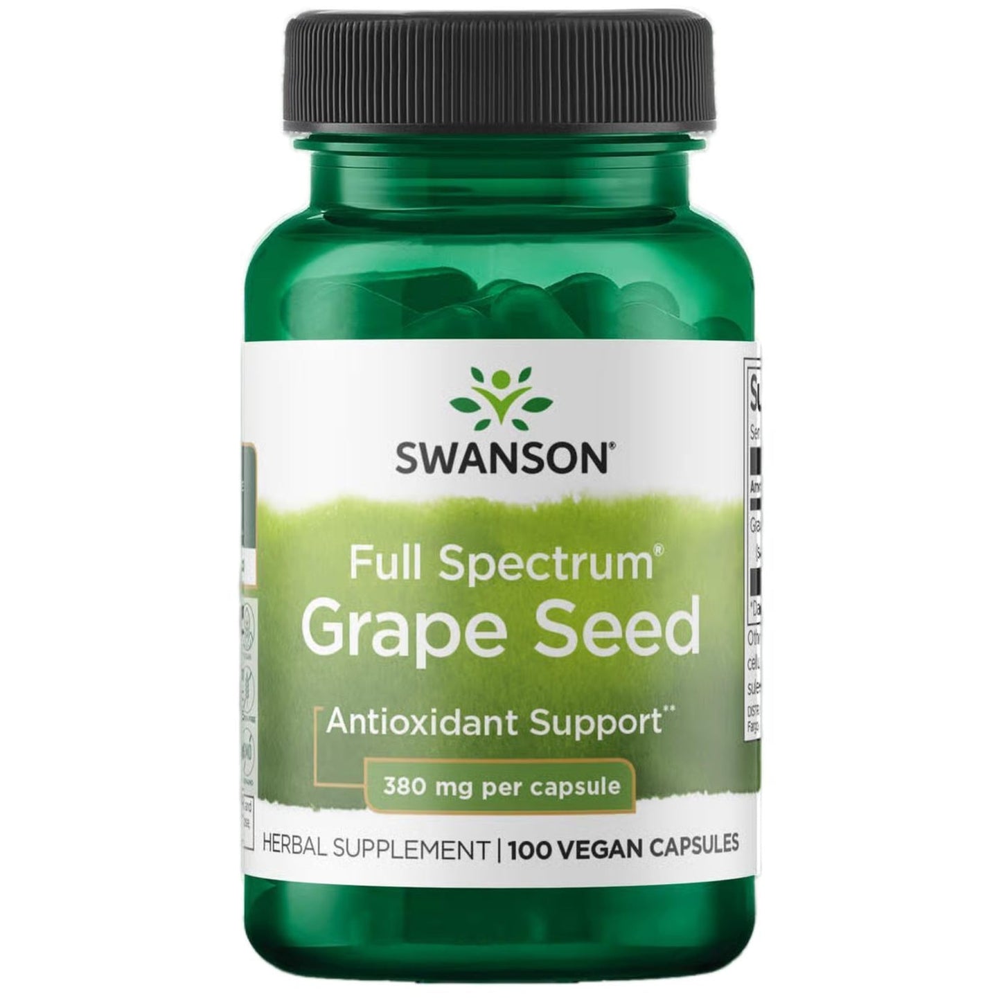 Swanson Grape Seed 380 mg Vegan Capsules, 100 Count