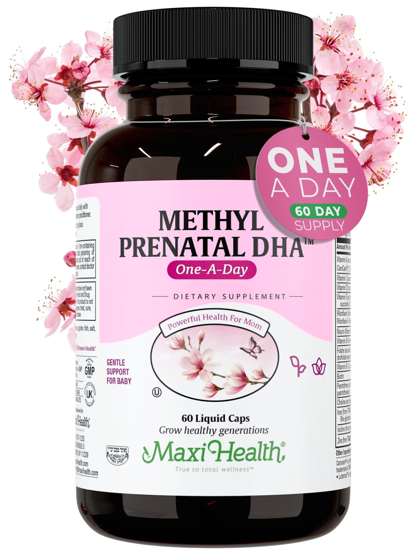 Maxi Health Methyl Prenatal DHA Prenatal Vitamins Capsules 60