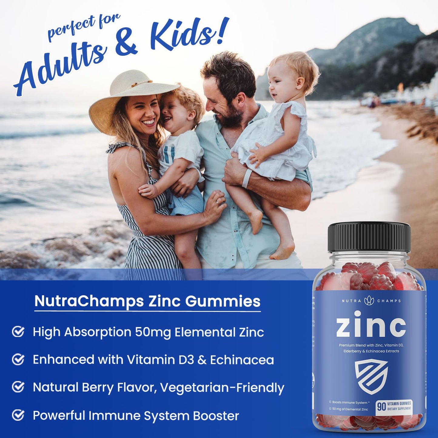 NutraChamps Zinc Gummies Gummy 90 Count