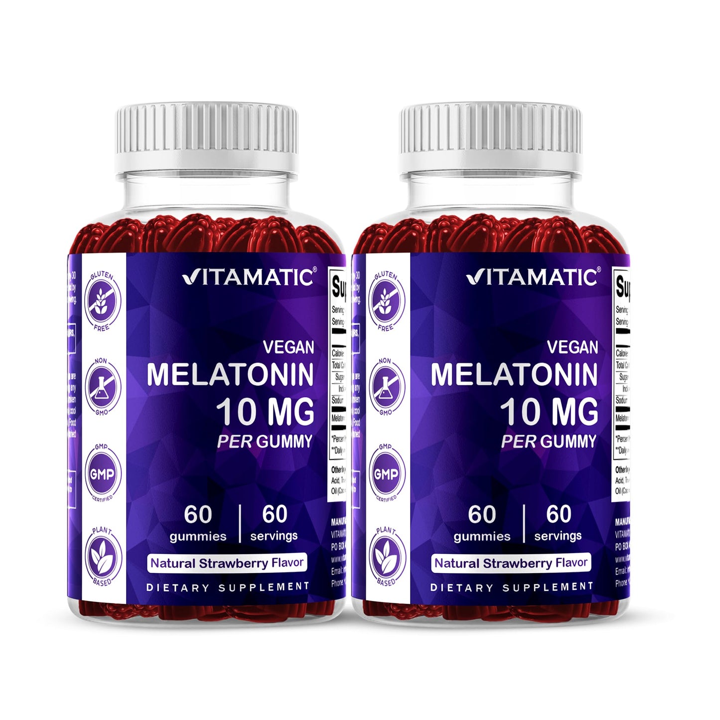 Vitamatic Melatonin 10 mg Vegetarian Gummies, 120 Gummies