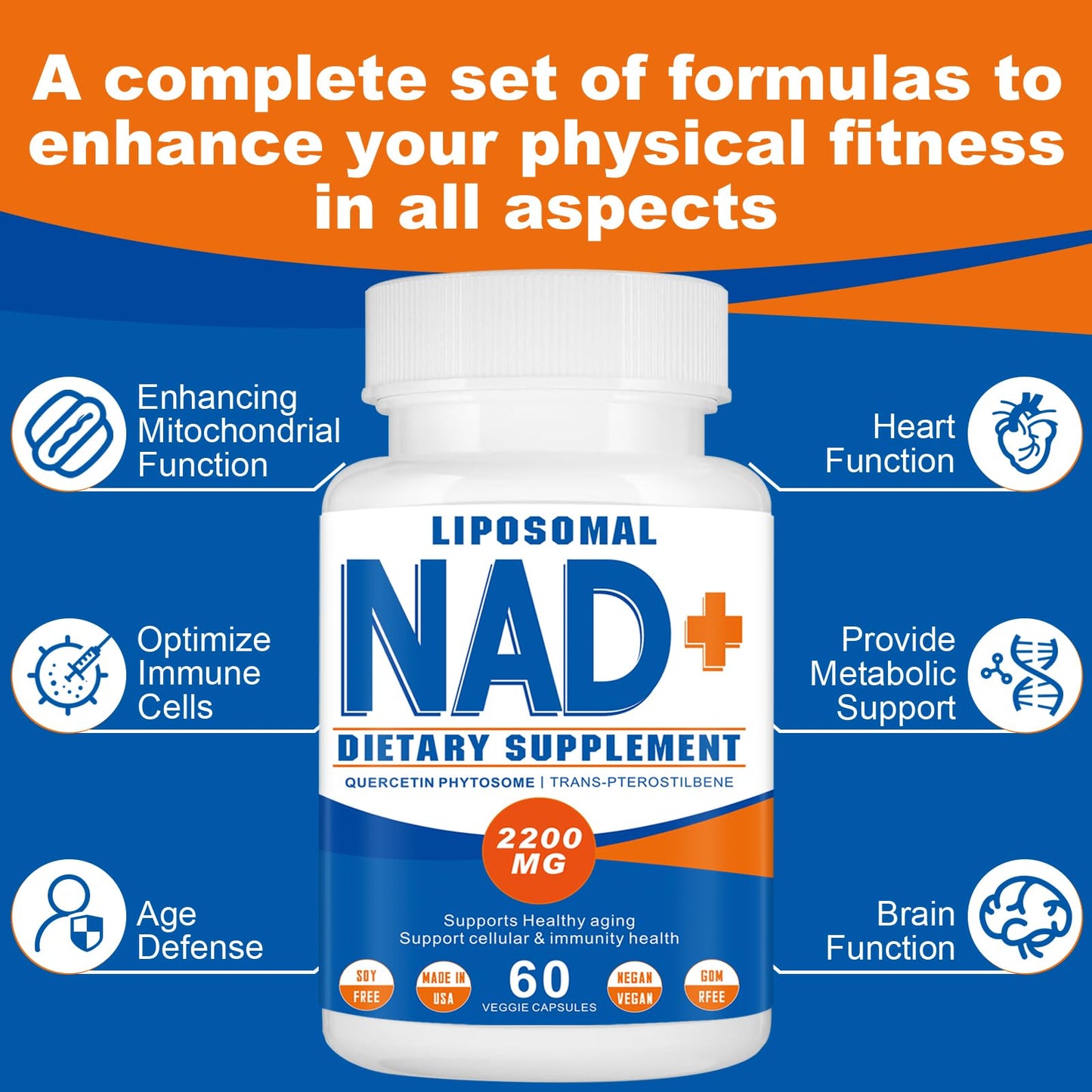 Spliferkou Liposomal NAD+ Supplement 2200mg, Capsule, 60 Capsules