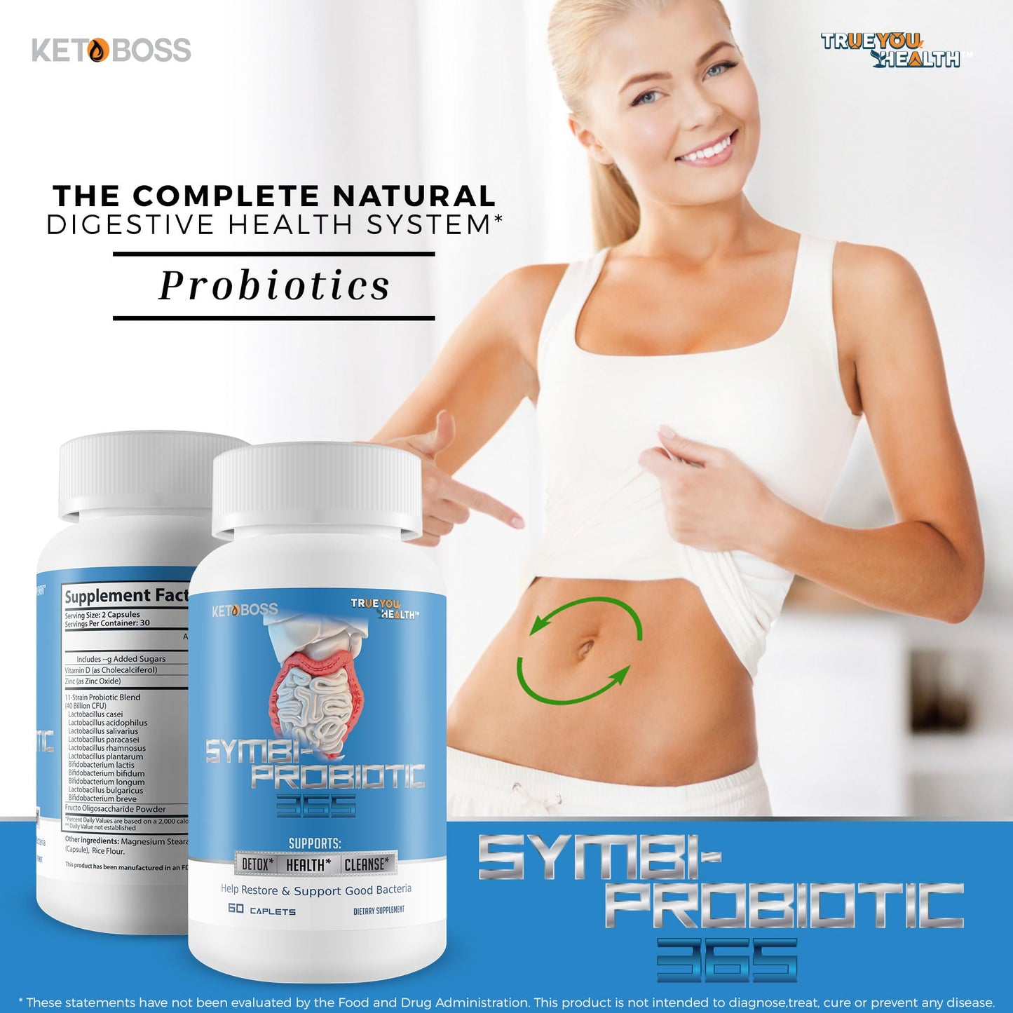 Keto Boss Symbi-Probiotic 365 Keto Probiotic Health Support Capsule, 60 Count