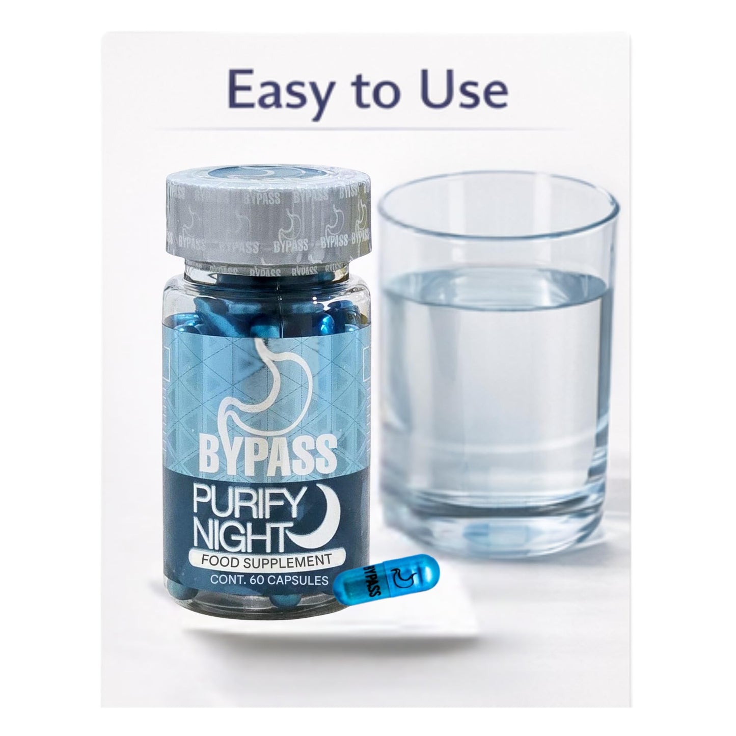 Generic Bypass Purify Night Nighttime Digestive Support Capsules, 60 Count