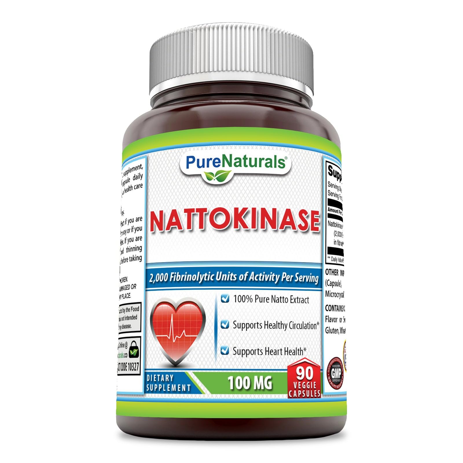 Pure Naturals Nattokinase Veg Capsules, 100 mg, 90 Count