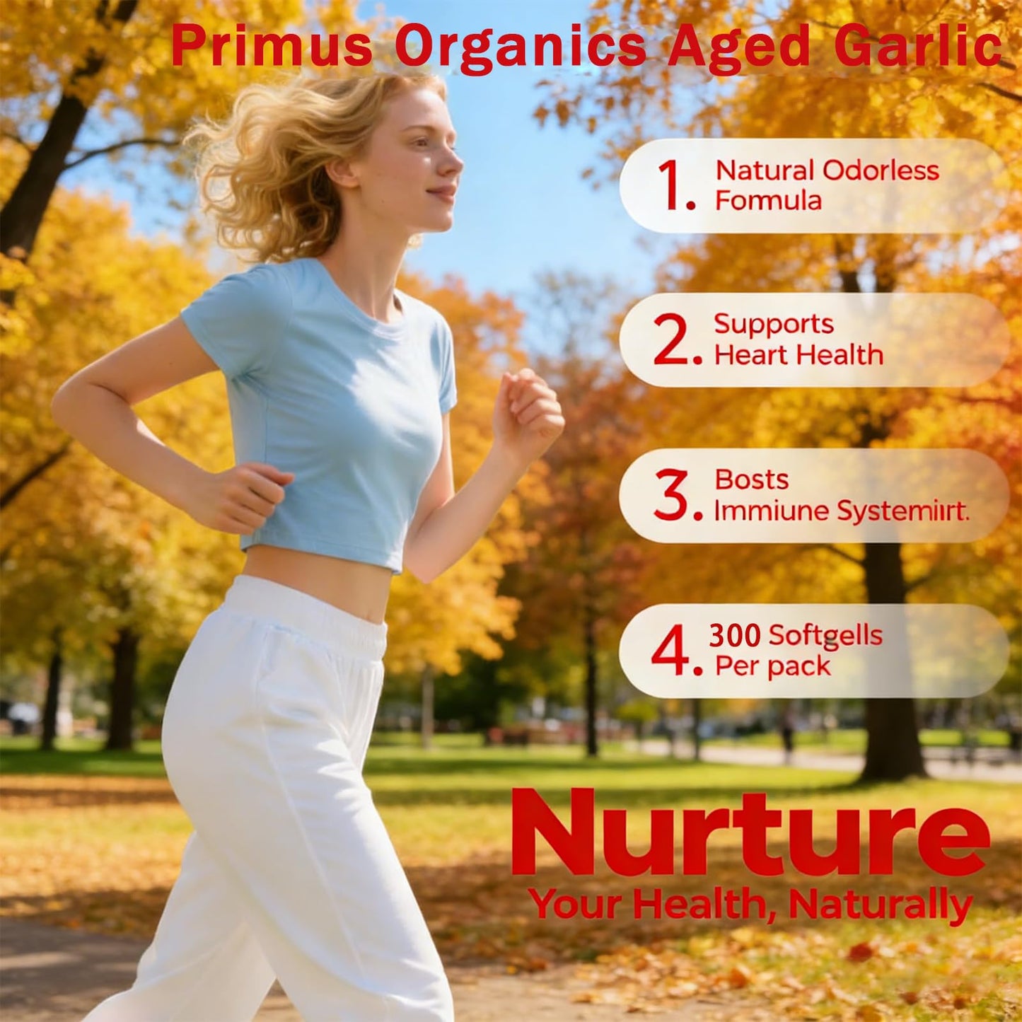Primus Organics Aged Garlic Extract Softgels 300