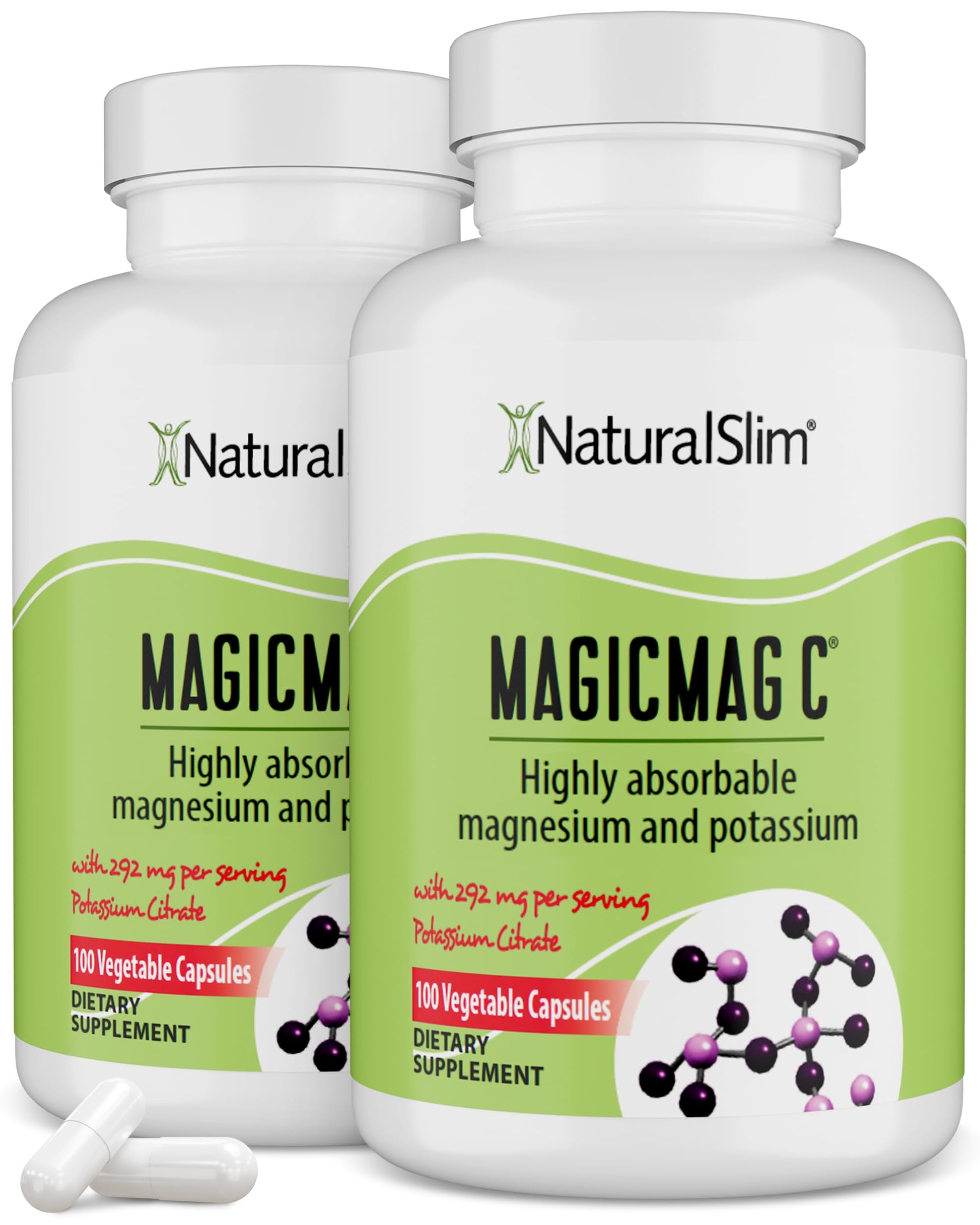 NaturalSlim MagicMag C Magnesium Citrate Capsules, 100 Capsules