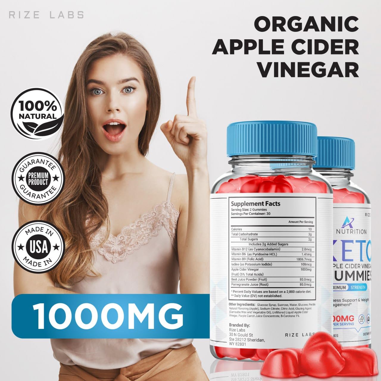 Rize Labs Avi Nutrition Keto Gummies 120 Gummies