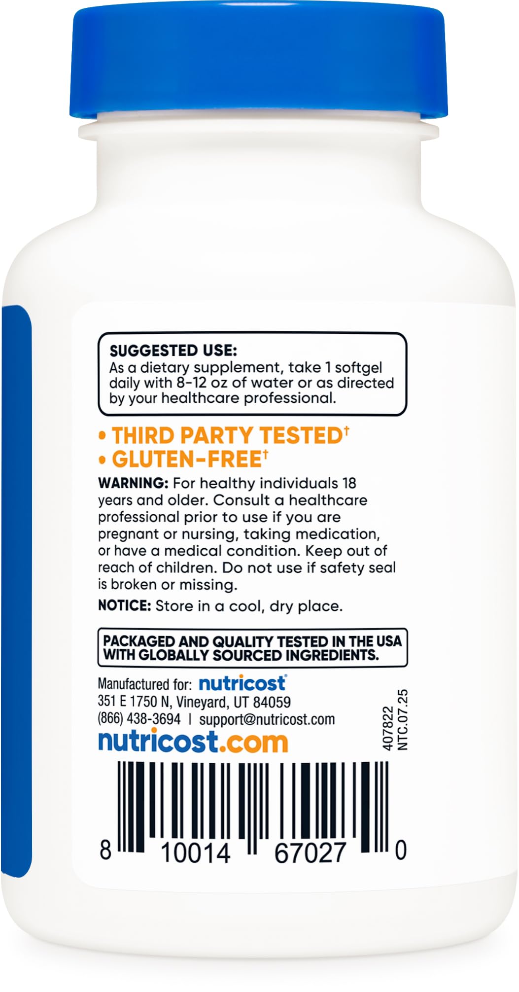 Nutricost Biotin 5000mcg Softgel 150 Softgels