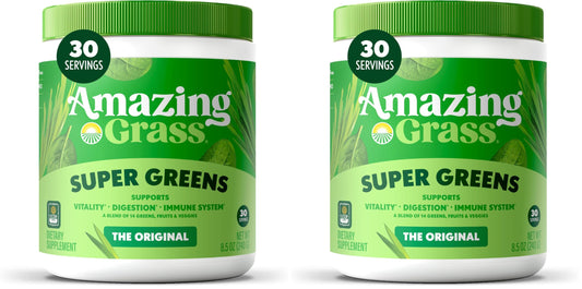 Amazing Grass Greens Blend Superfood Greens Powder – 30 Servings (Pack of 2)