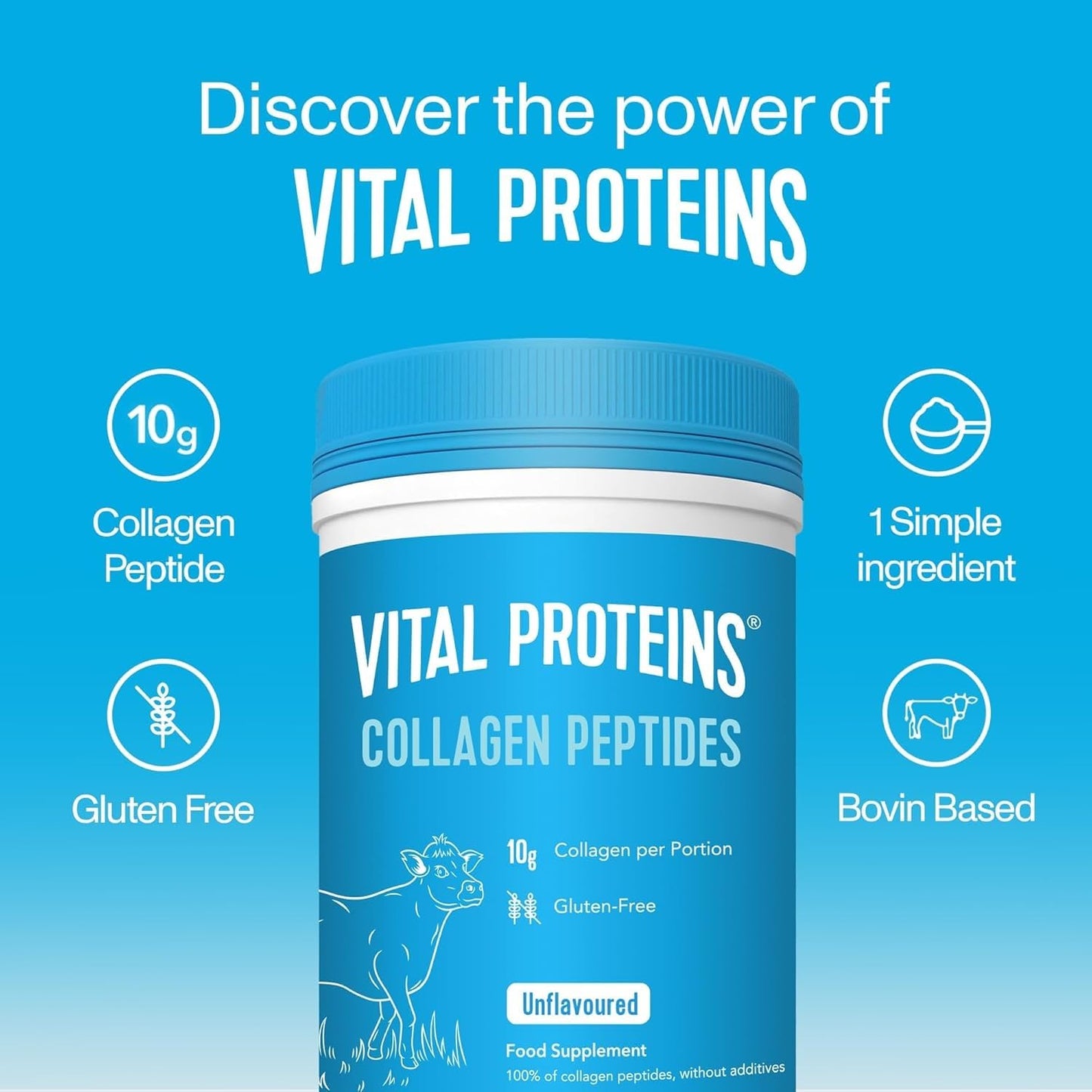 Vital Proteins Unflavored Collagen Peptides Powder 10