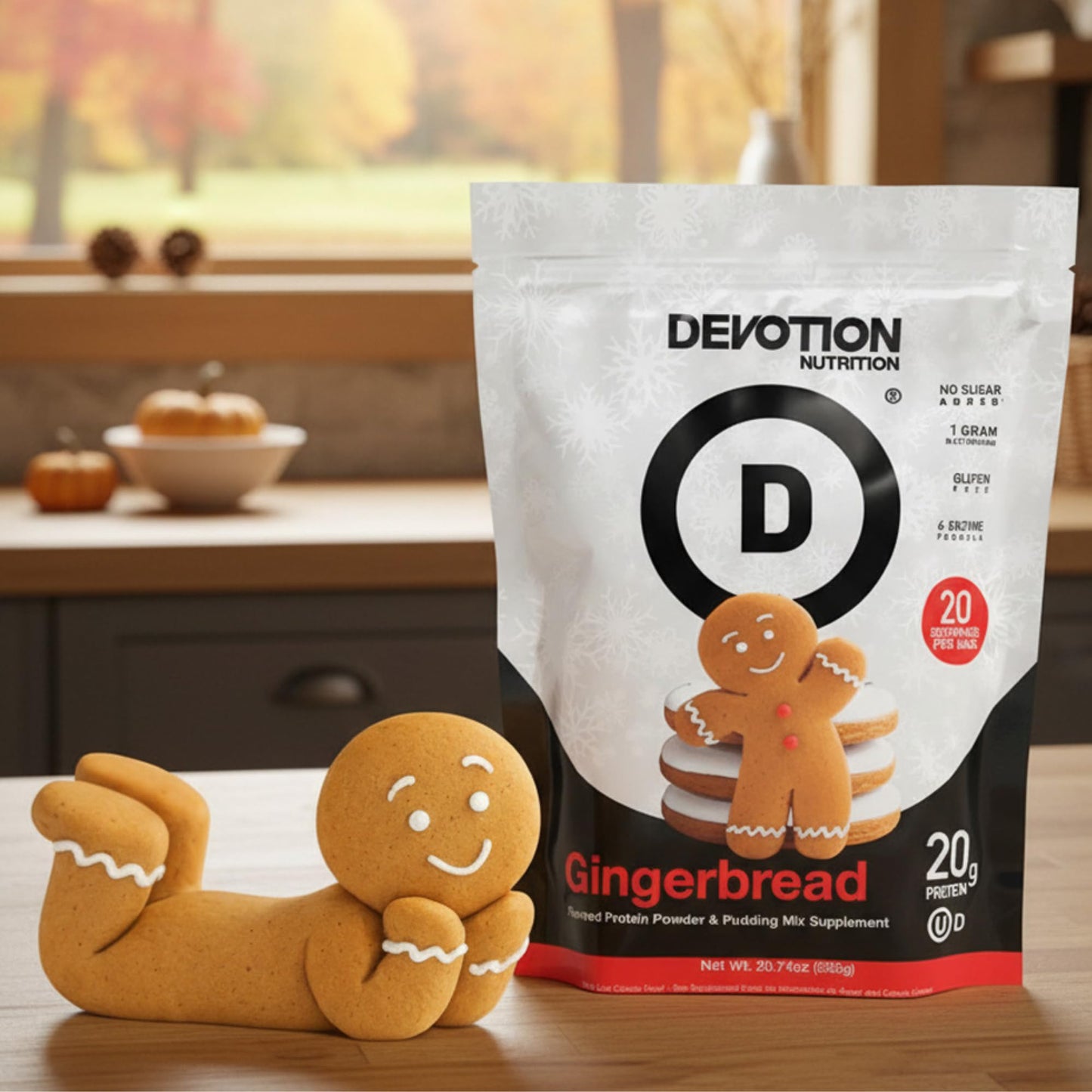 Devotion Nutrition Gingerbread Protein Powder, 20g Whey Isolate & Casein Protein Blend, No Added Sugar, Low Carb, Gluten-Free, Keto-Friendly, 1g MCT, Kosher, 20 Servings