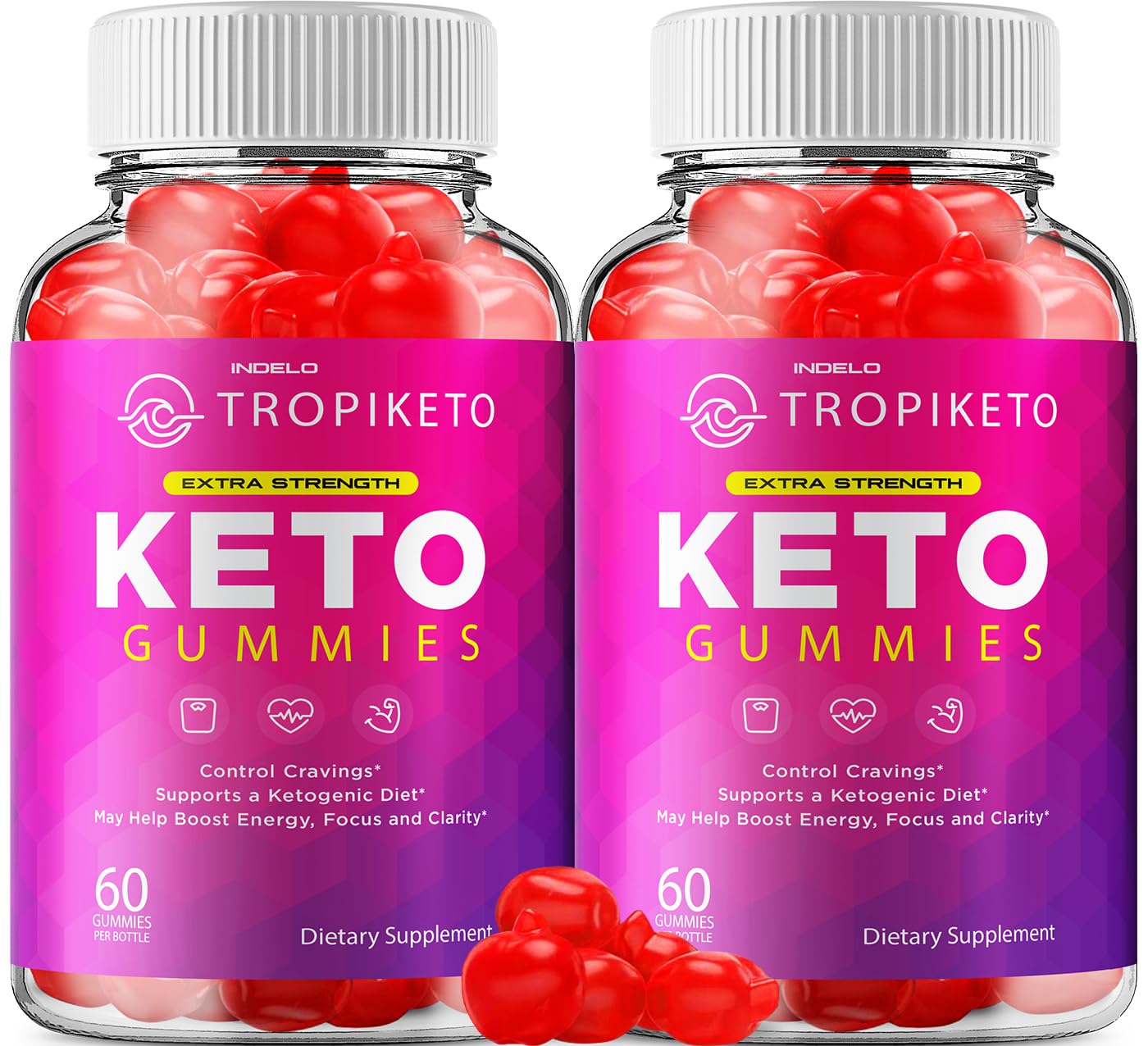 Indelo TropiKeto ACV Gummies Maximum Strength, 120 Gummies