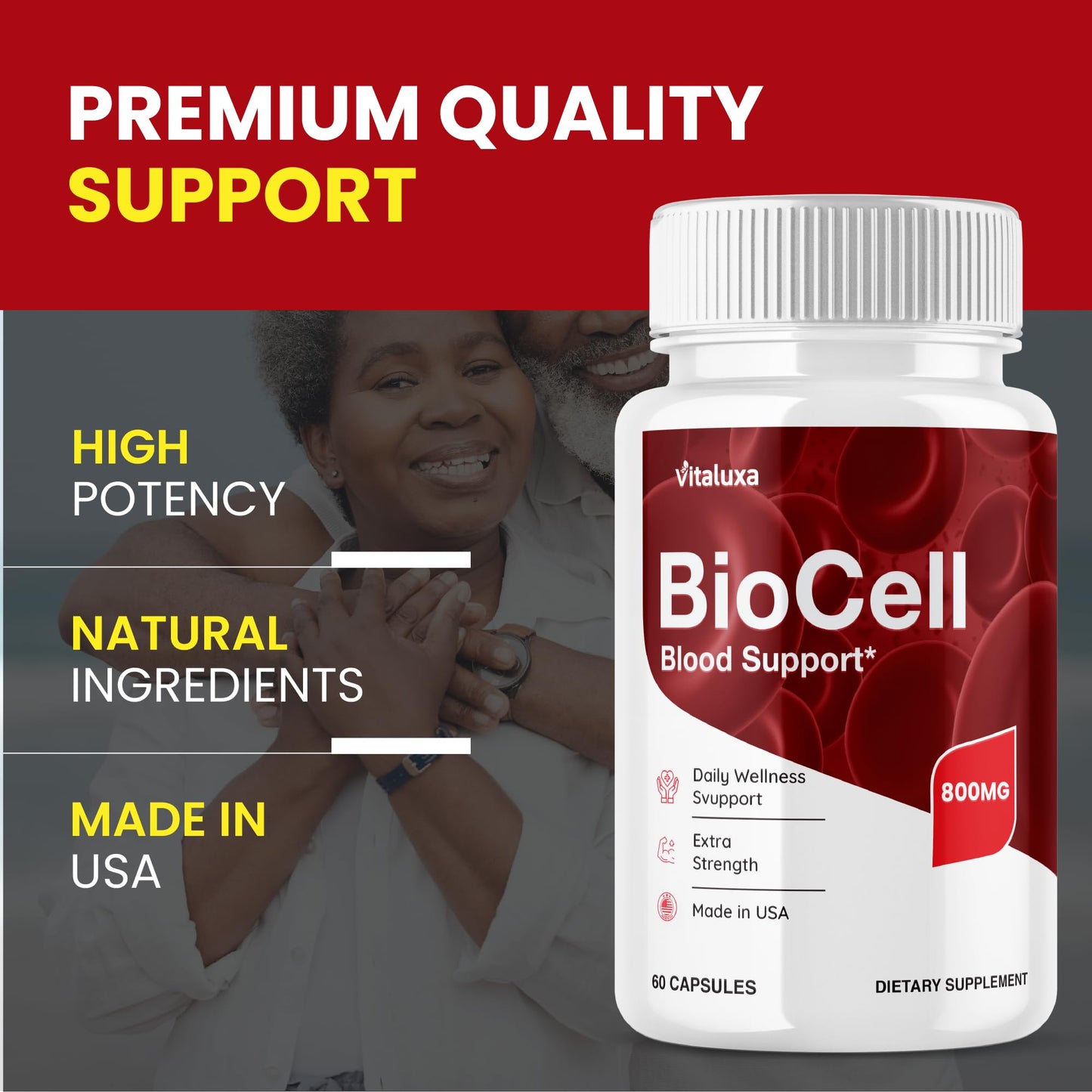 Vitaluxa Bio Cell Blood Health Support Supplement Capsules, 60 Count