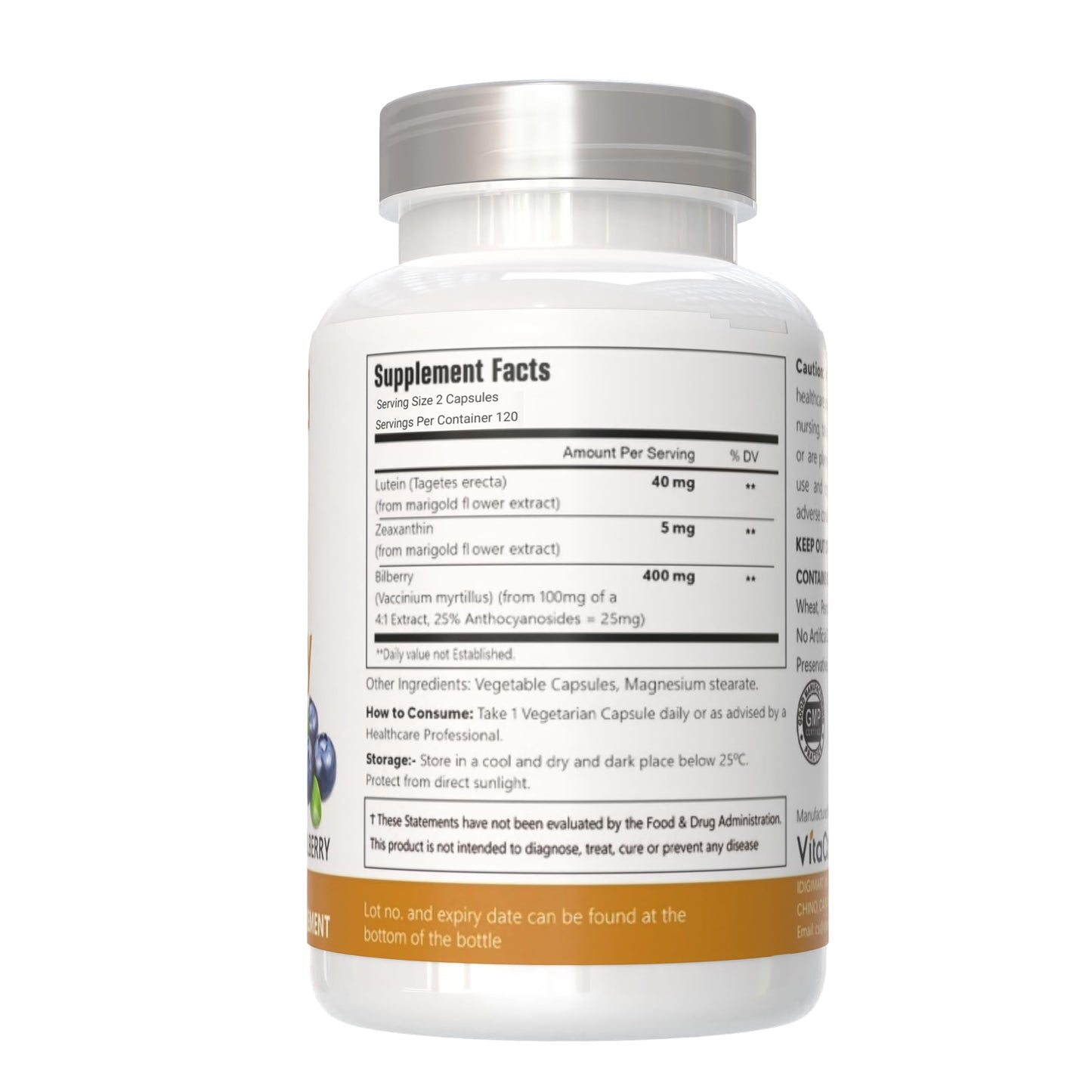 VitaCosmoX Lutein with Zeaxanthin Capsule 240 Count
