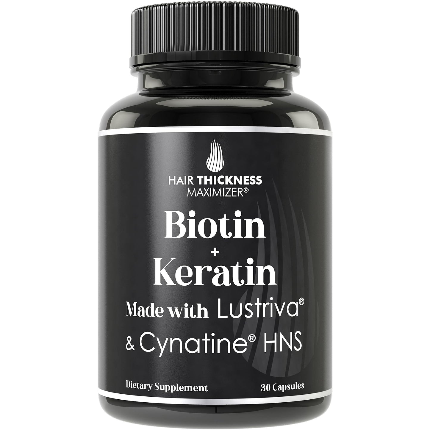 Hair Thickness Maximizer Lustriva Hair Growth Supplement + Cynatine HNS Keratin Capsule 30 Count
