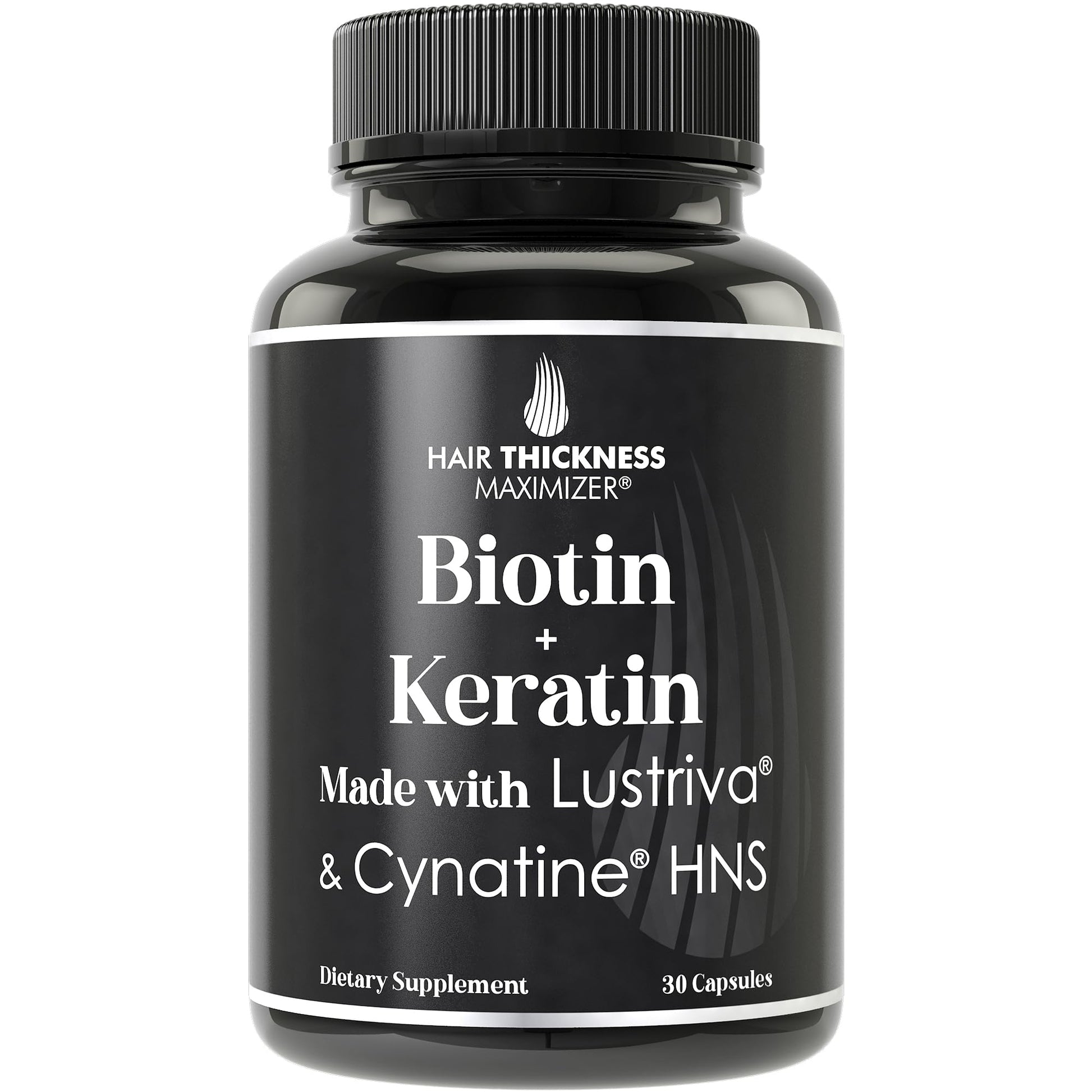 Hair Thickness Maximizer Lustriva Hair Growth Supplement + Cynatine HNS Keratin Capsule 30 Count