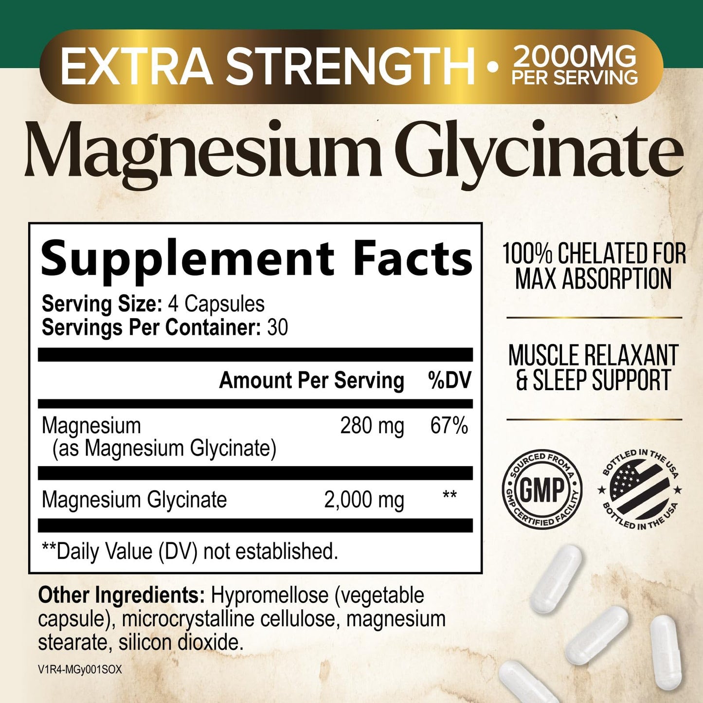 Nature's Peak Magnesium Glycinate 2000mg Per Serving Chelated Magnesium Supplement for High Absorption, Muscle, Bone & Heart Health Support, Easy on Stomach, Non-GMO, Vegan, 120 Tablets