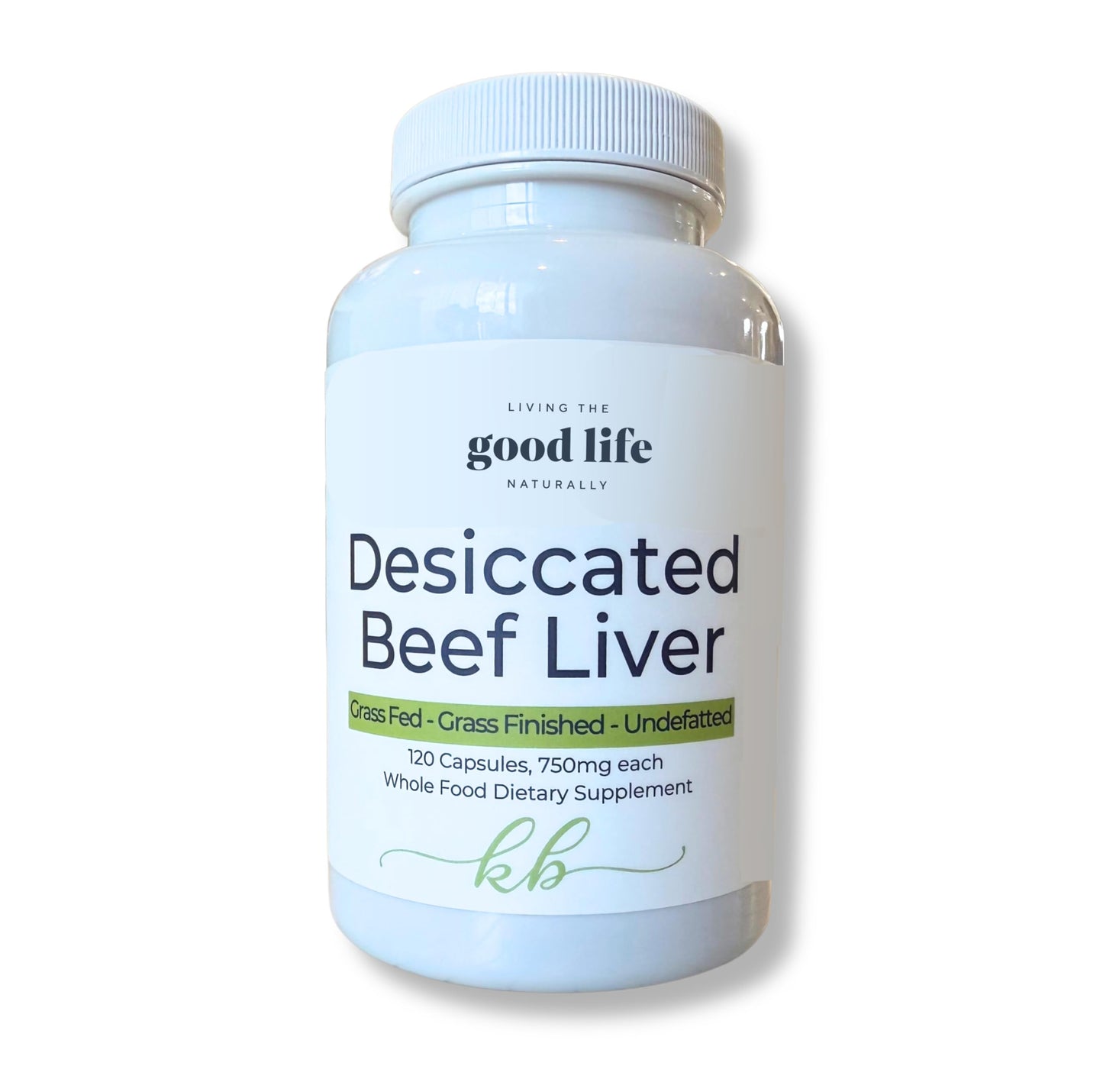 Living the Good Life Naturally Grass Fed Desiccated Beef Liver Capsules, 120 Count