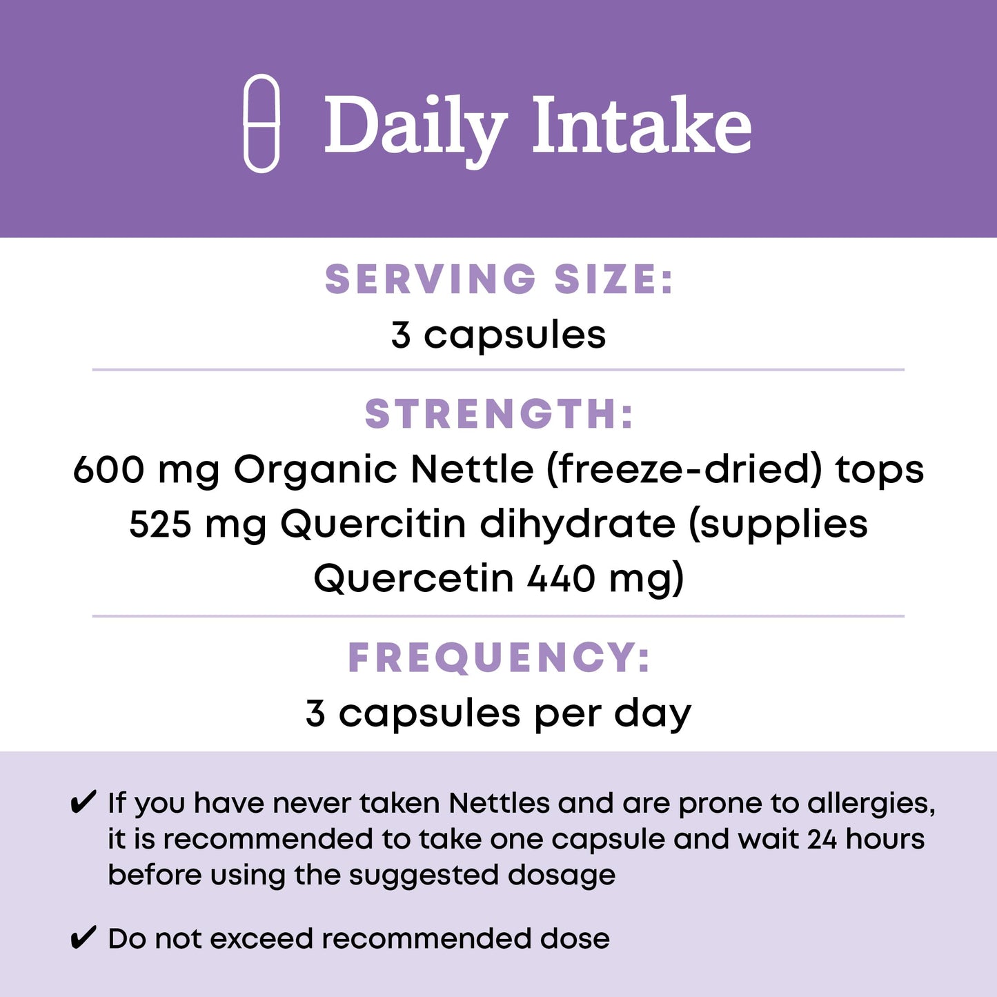 Oregon's Wild Harvest Nettle Quercetin 60 Capsules