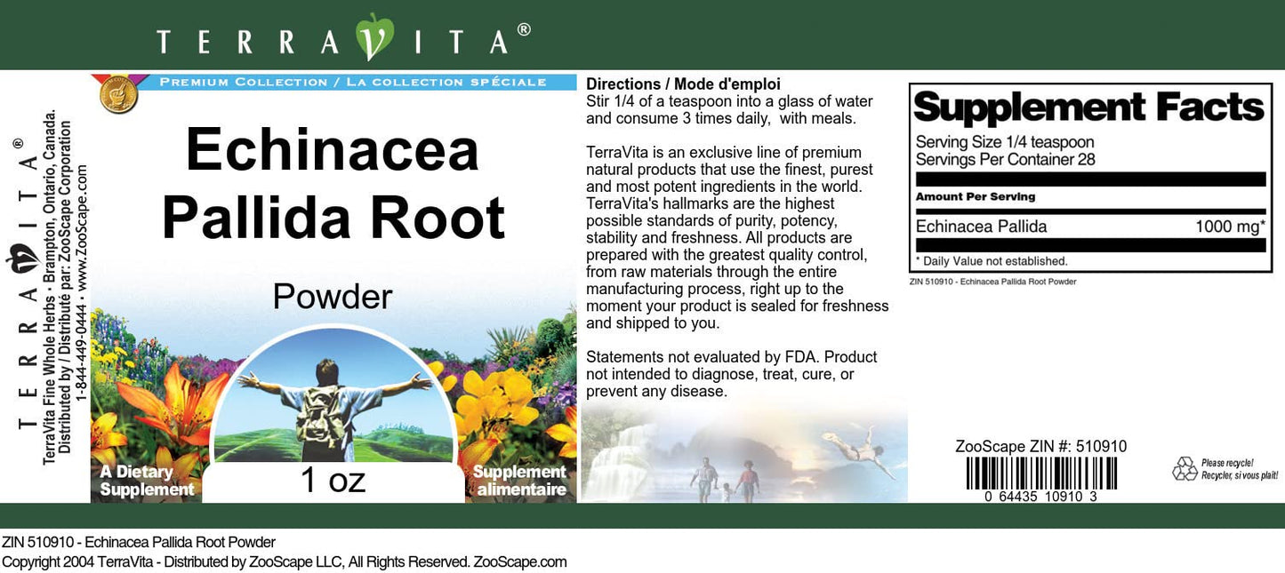 Terravita Echinacea Pallida Root Powder, 1 oz