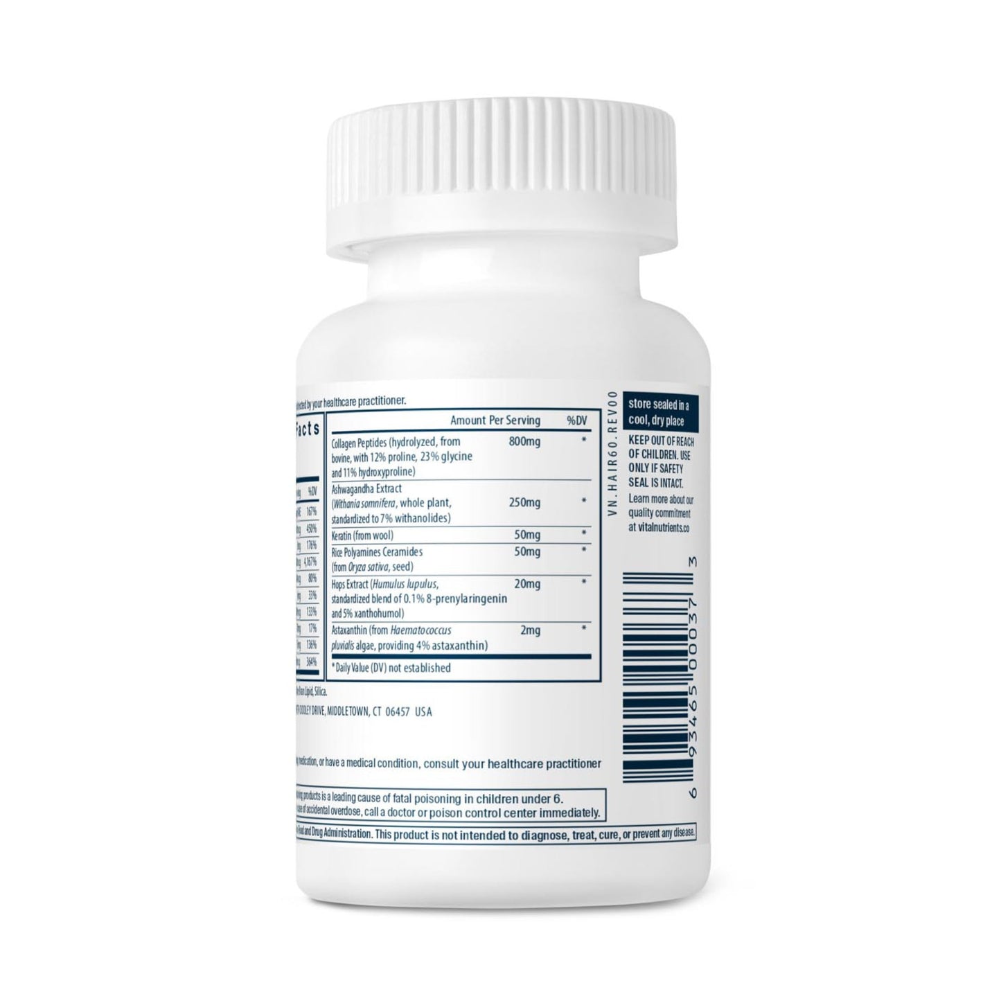 Vital Nutrients Hair Growth Vitamins Complex for Women Tablet, 60 Tablets