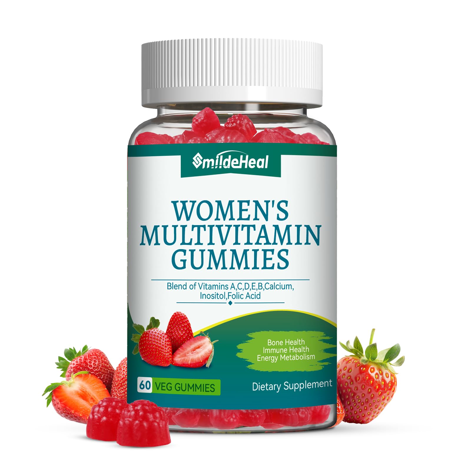 SmildeHeal Women's Multivitamin Gummies, 60 Count