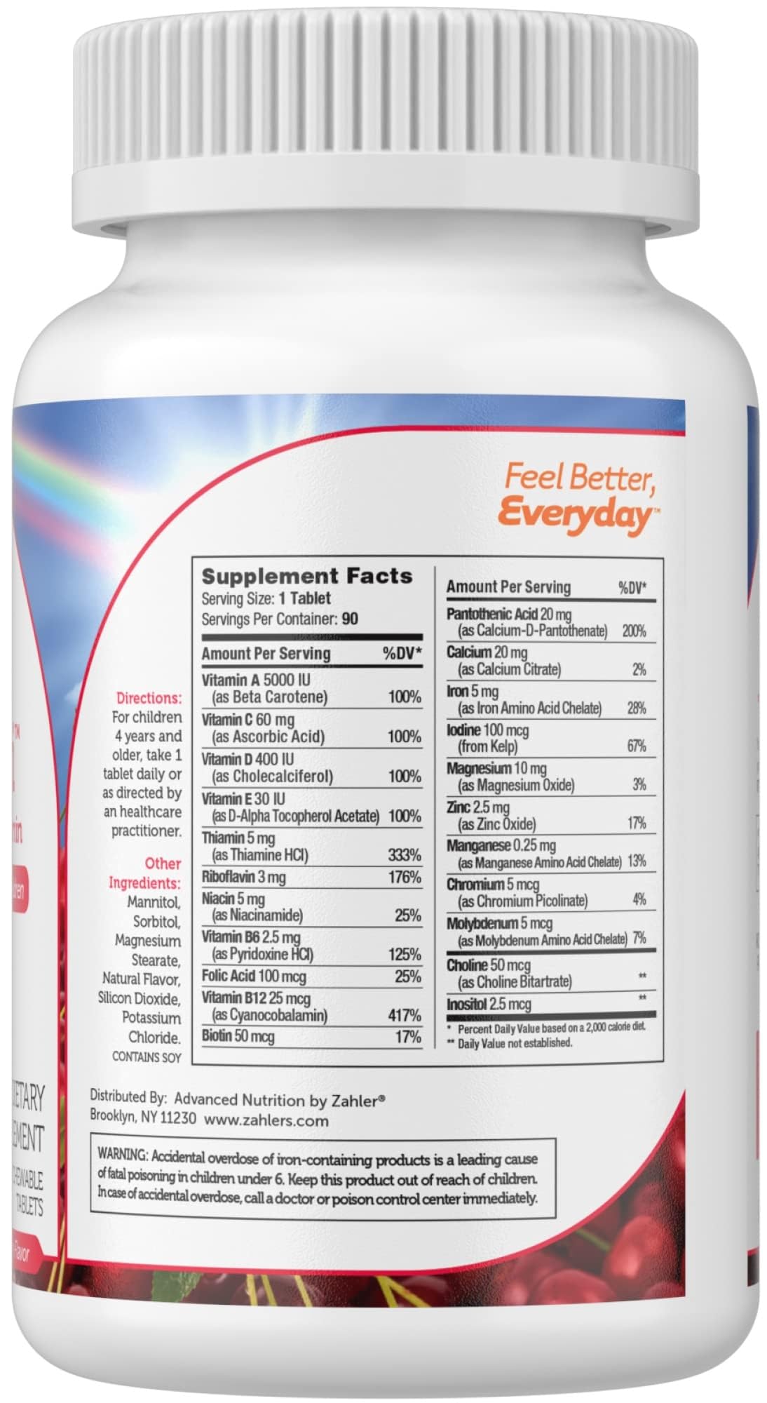Zahler Junior Multi - Children's Complete Multivitamin Tablet, 90 Count