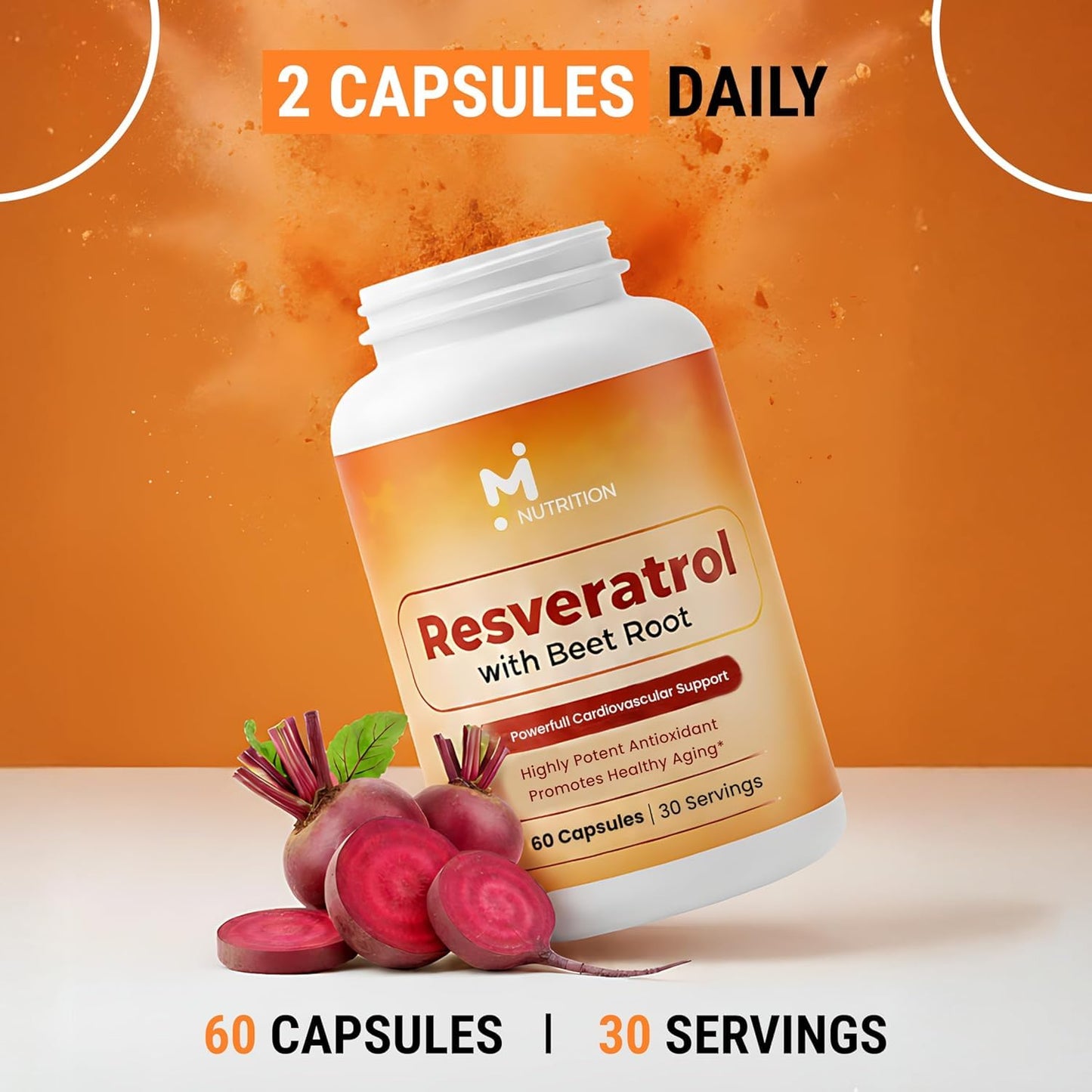 M NUTRITION Resveratrol Supplement Capsule 60 Count