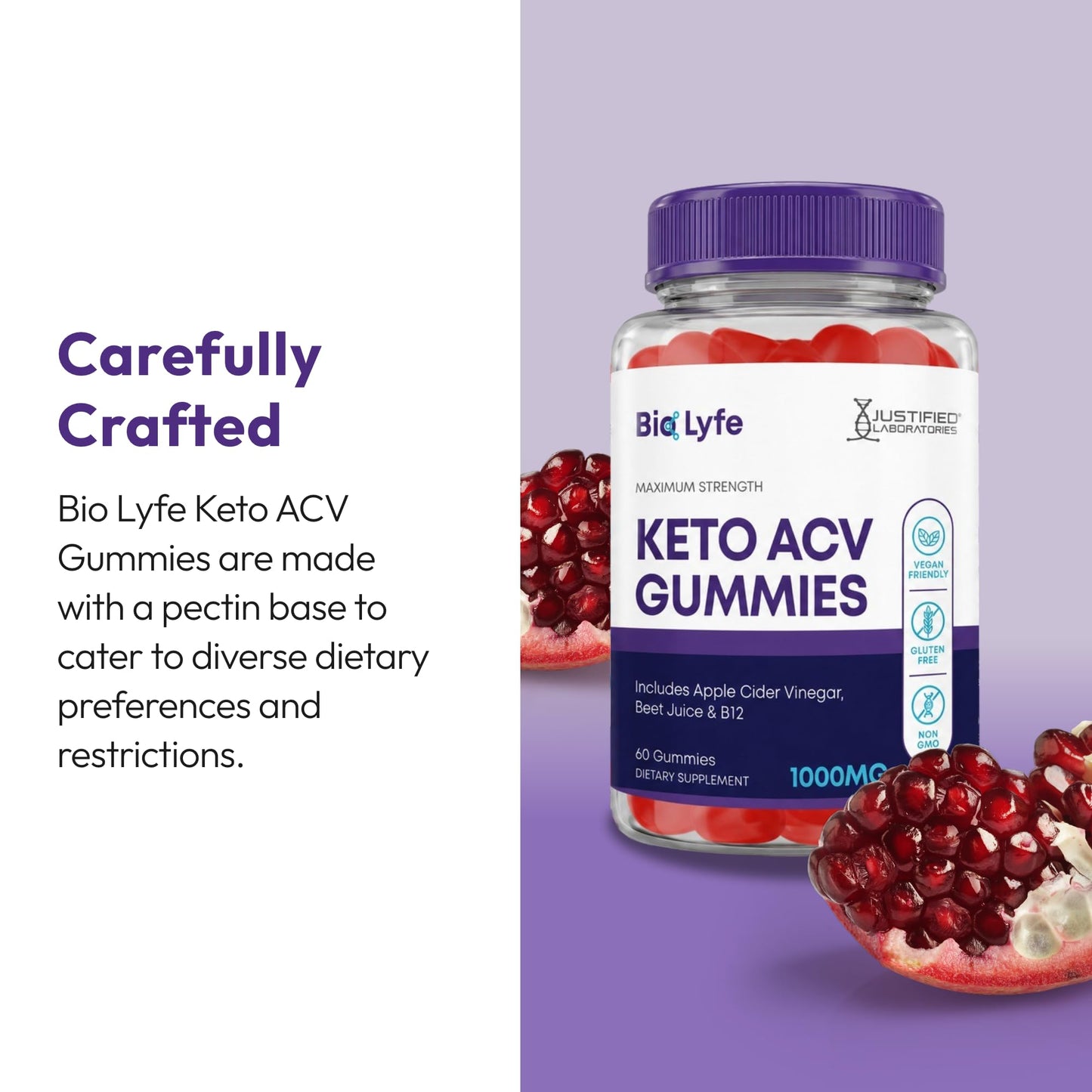 Justified Laboratories Bio Lyfe Keto ACV Gummies (1000 mg), 300 Gummies