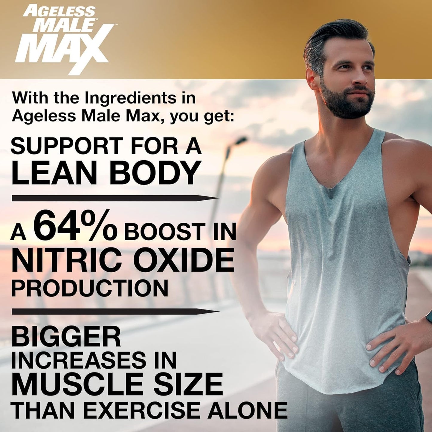 Ageless Male Max Chewable Nitric Oxide Booster for Men, 200 Count