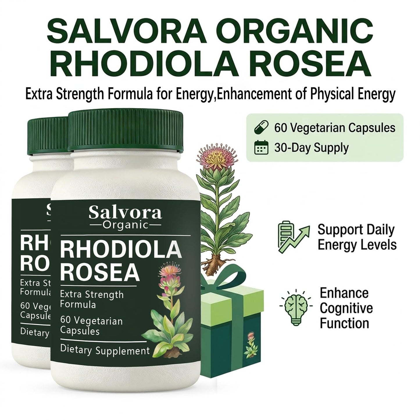 Salvora Organic Rosea Capsules 60