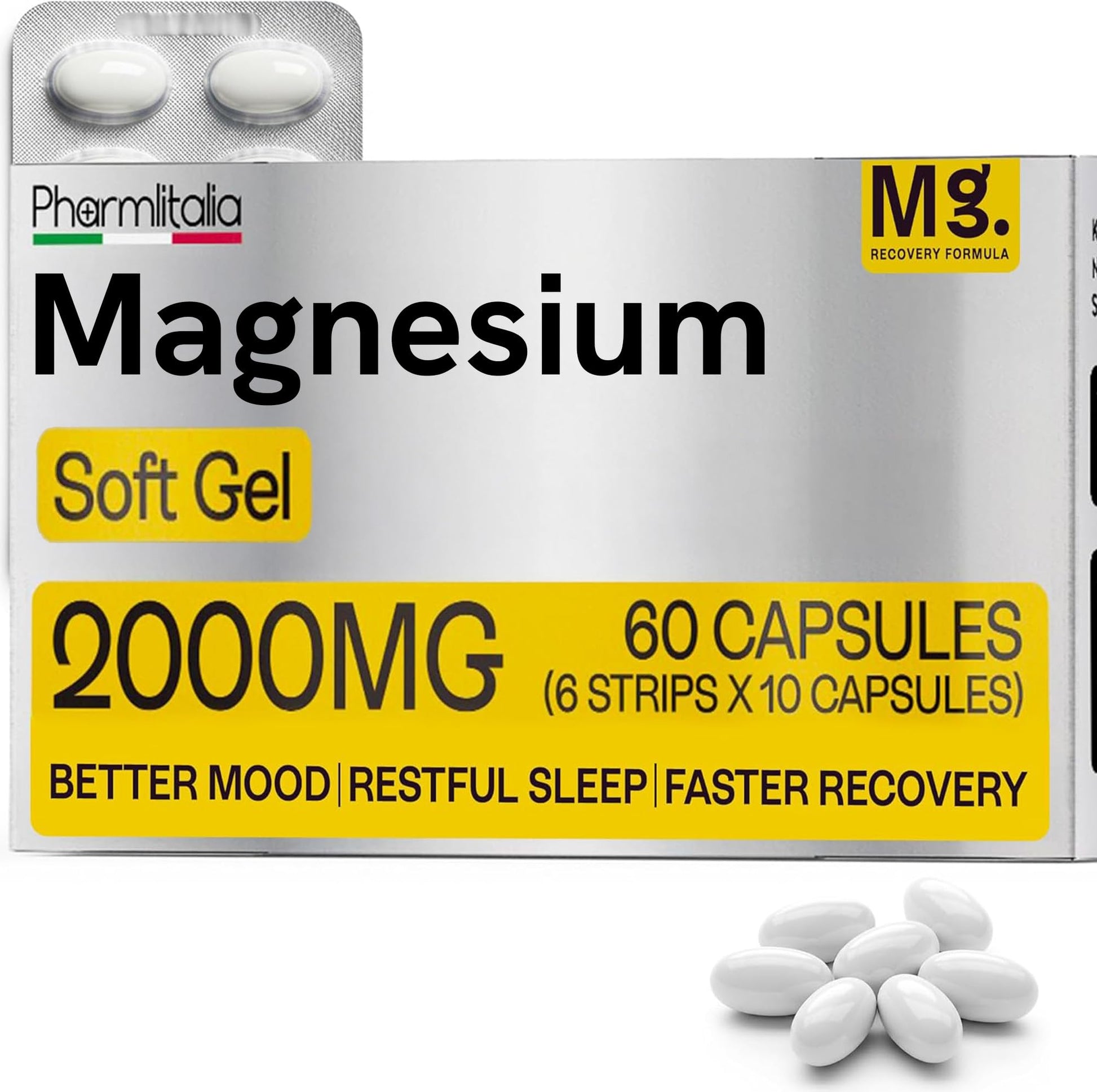 Pharmlitalia Magnesium Supplement Softgels 60 Count