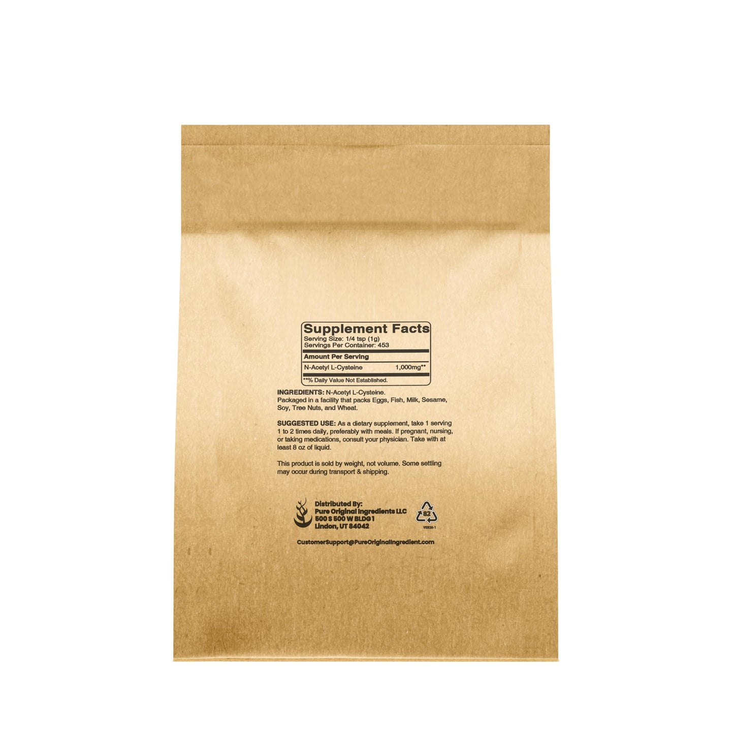 PURE ORIGINAL INGREDIENTS NAC N-Acetyl L-Cysteine Powder 16