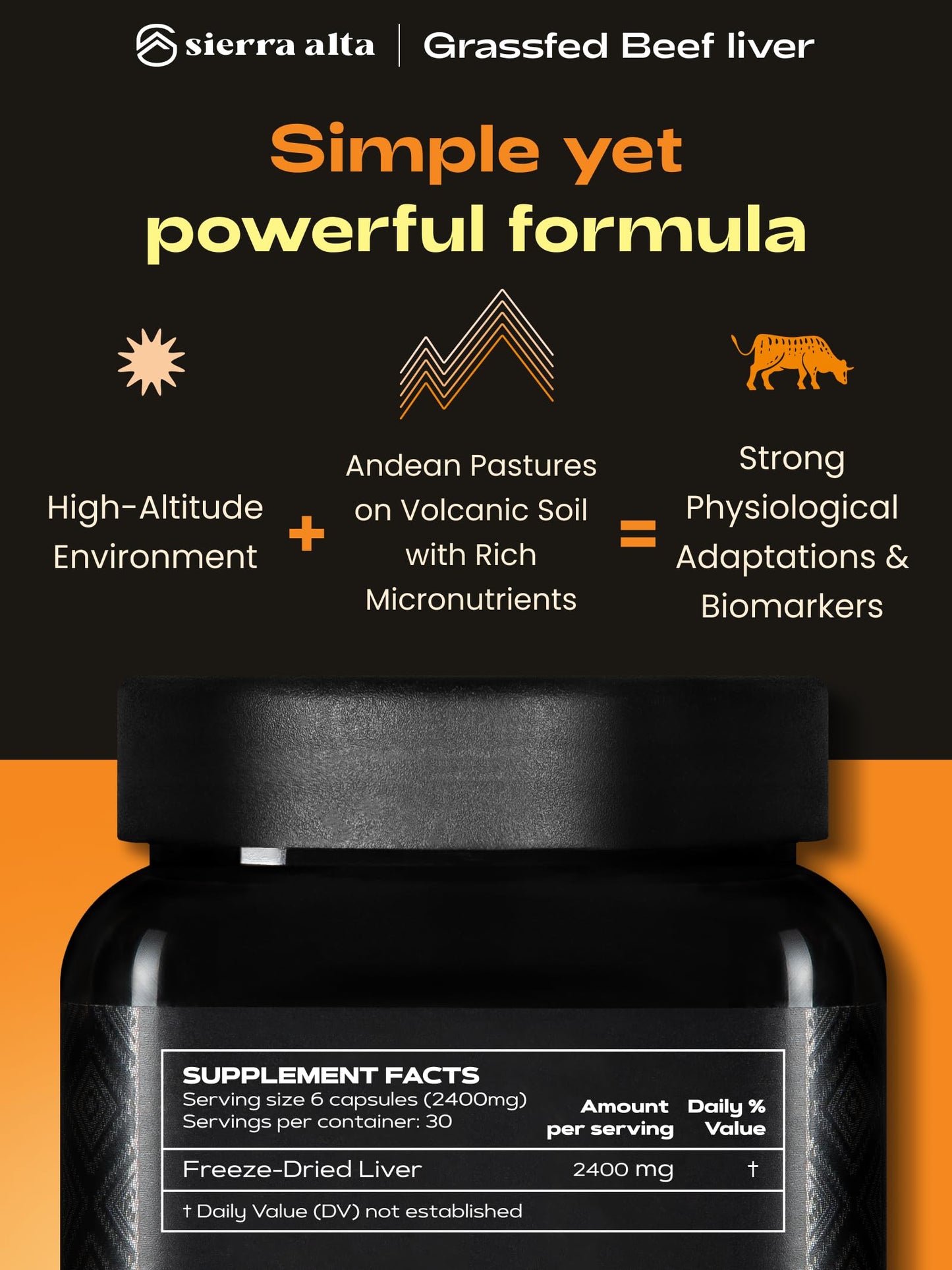 Sierra Alta Supplements Beef Liver Capsules, 180 Capsules