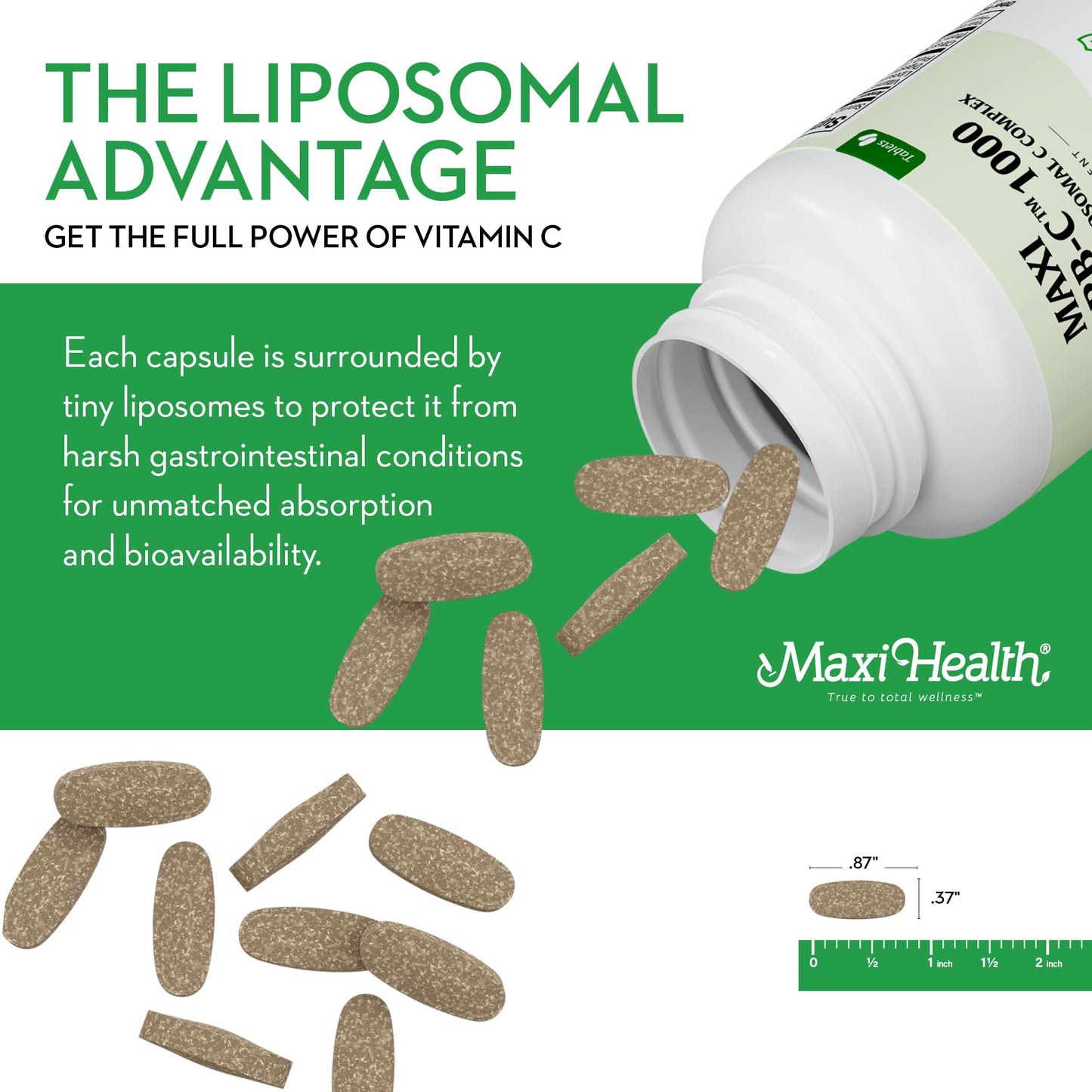 Maxi Health Liposomal Vitamin C 1000mg Capsules, 90 Count