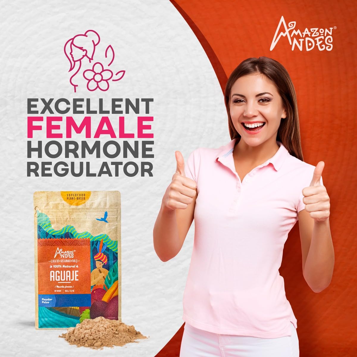 Amazon Andes Healthy Sustainable Fair Aguaje Fruit Powder 5.2 Ounce