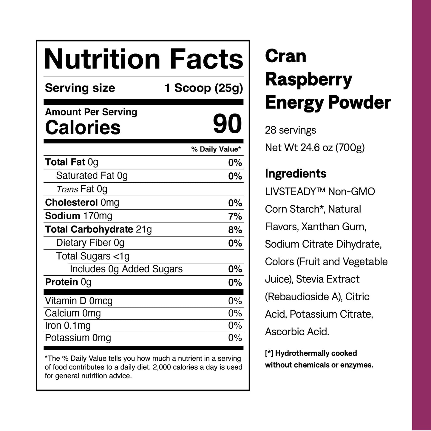 UCAN Energy Powder Cran-Raz Keto Sugar-Free Pre & Post Workout for Men & Women, 24.6 Ounces
