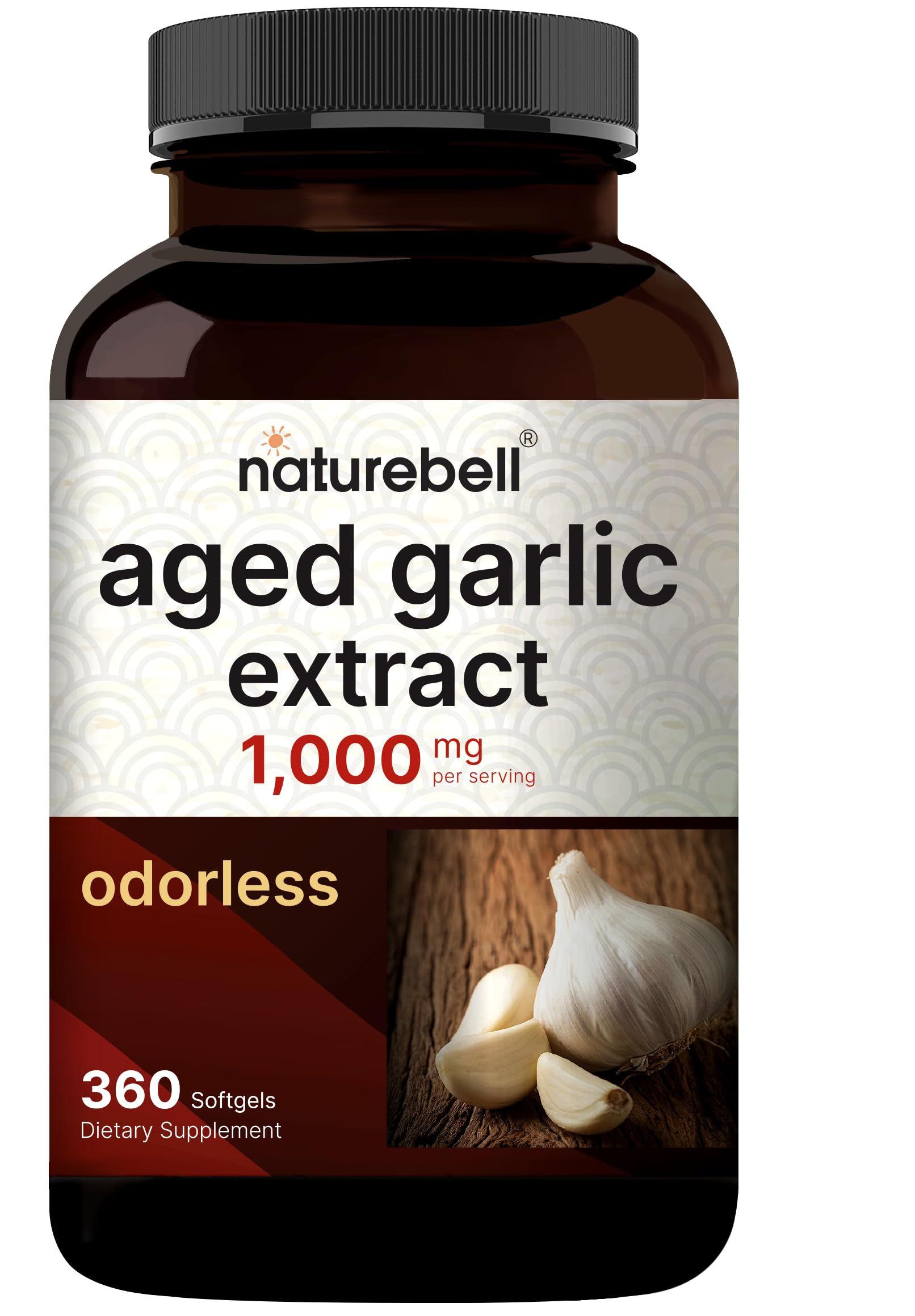 NatureBell Aged Garlic Extract 1000mg Softgels, 360 Count
