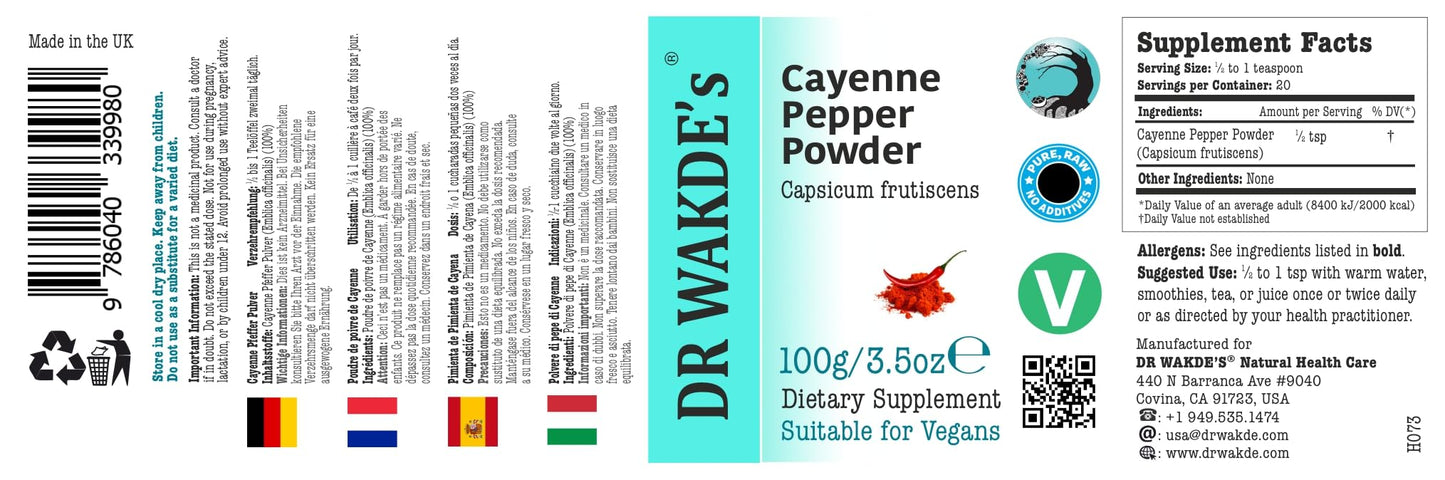 DR WAKDE's Cayenne Pepper Powder 3.5274 oz
