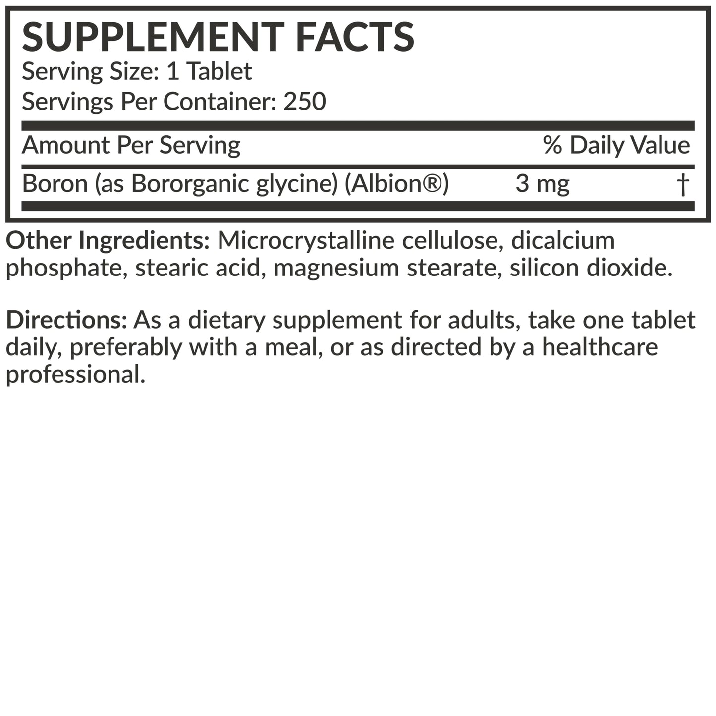 Futurebiotics Boron 3mg, 250 Tablets
