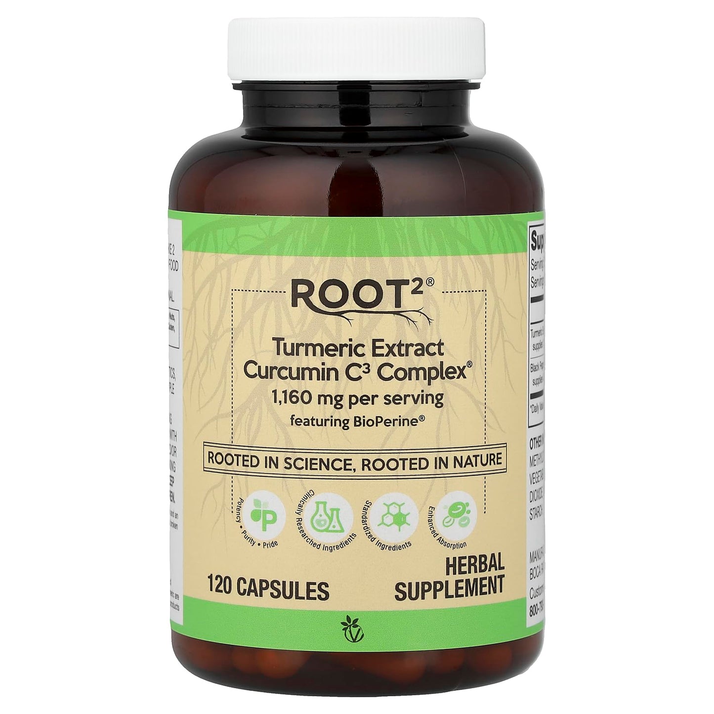 Vitacost Root2 Turmeric Extract Curcumin C3 Complex Capsules 120