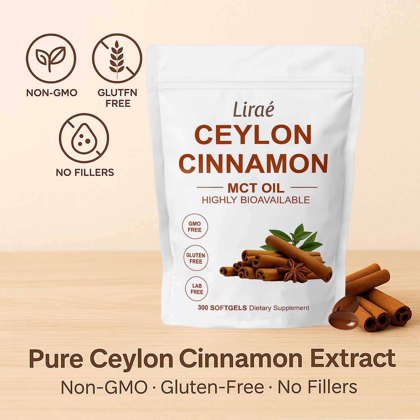 YLOTRE Lirae Ceylon Cinnamon Capsules 300 Capsules