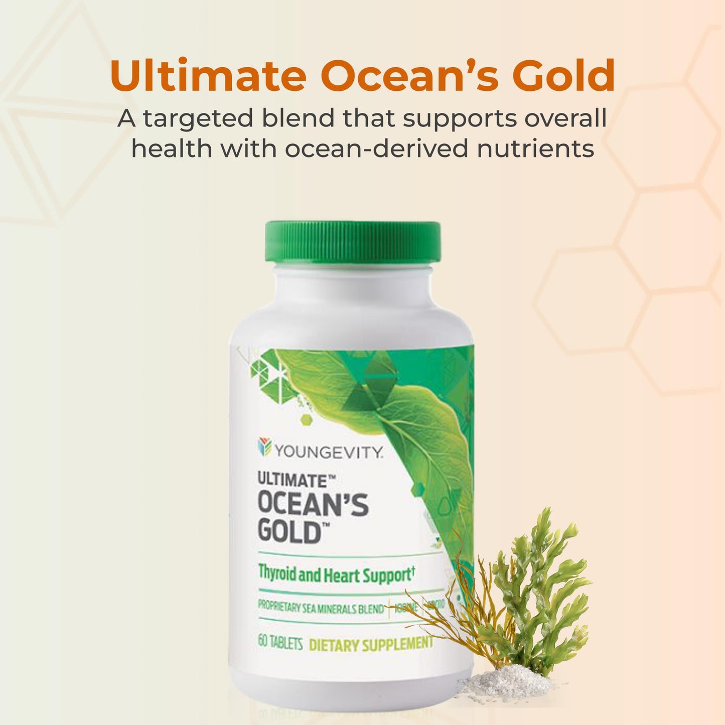 Youngevity Ultimate Ocean's Gold Thyroid & Heart Support Capsules, 60 Capsules