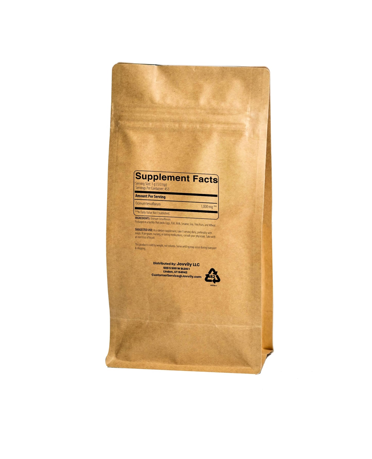 Jovvily Holy Basil Herbal Powder, 1 Pound