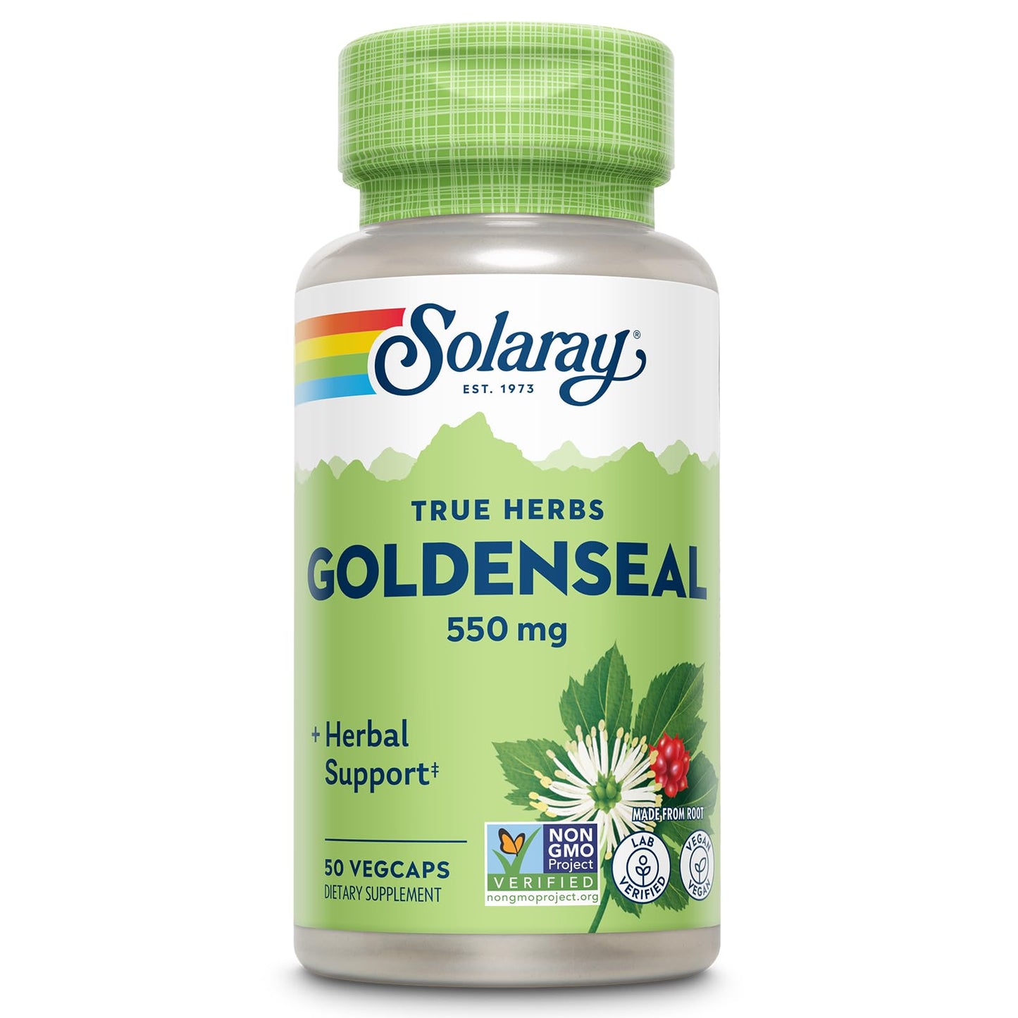 SOLARAY Goldenseal Root Capsules 550 mg, 50 Count