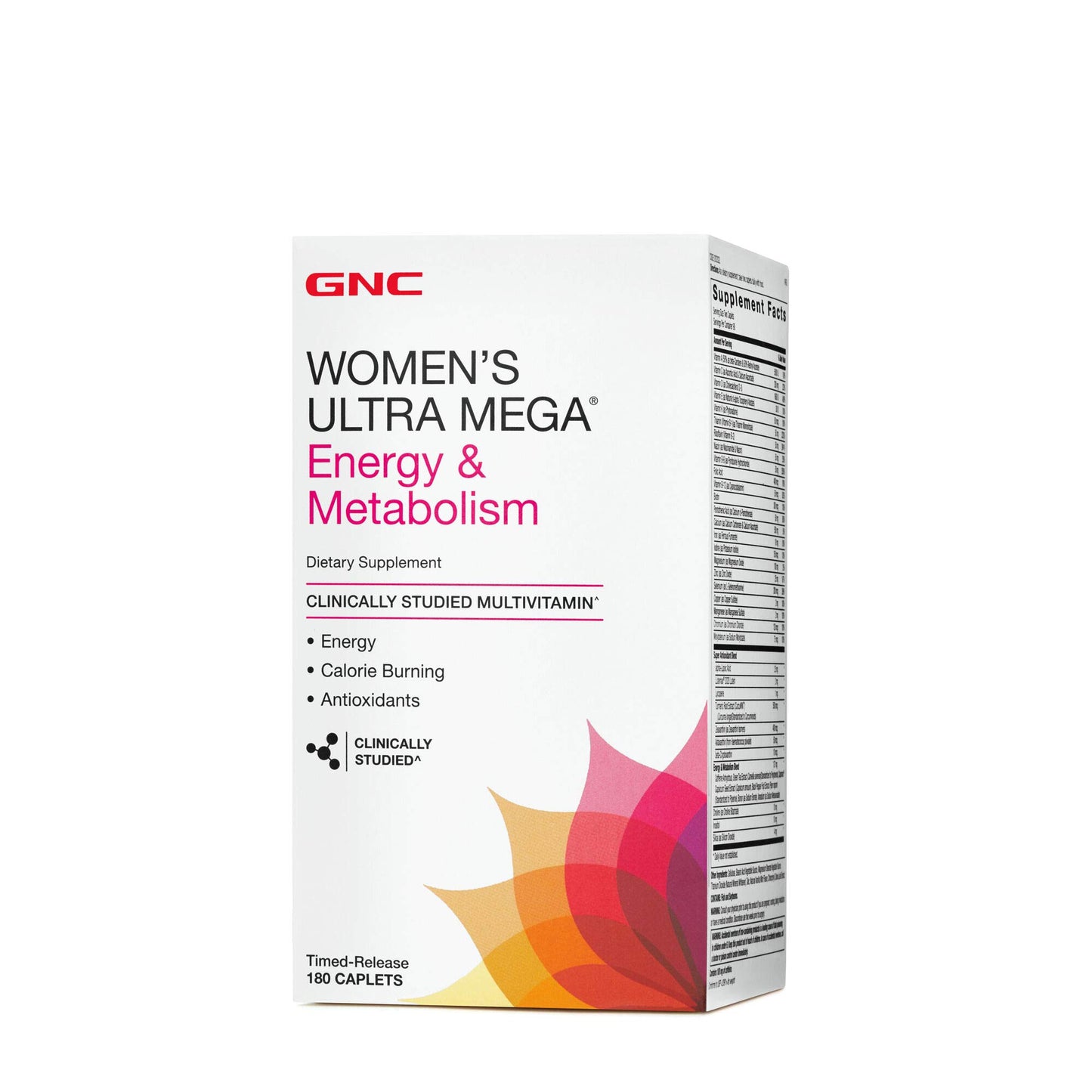 GNC Womens Ultra Mega Energy and Metabolism Multivitamin for Women Caplets 180