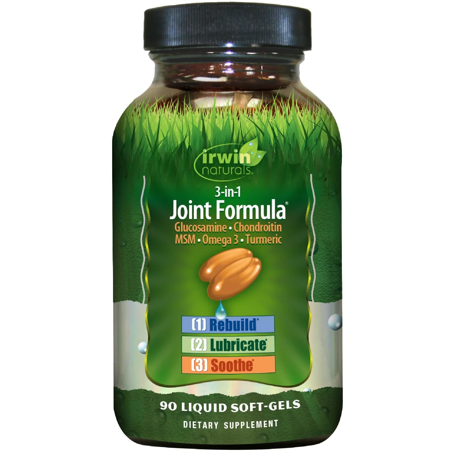 Irwin Naturals 3-in-1 Joint Formula with Glucosamine, Chondroitin, Turmeric & Boswellia 90 Softgels