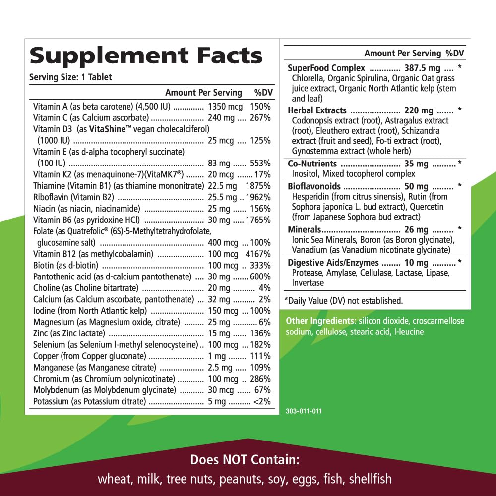 Pure Essence Labs One n Only Whole Food Multivitamin 90 Tablets