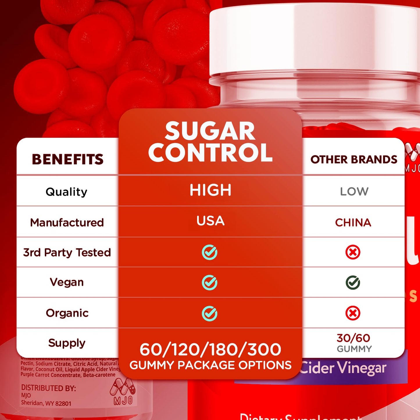 MJO SugarControl Keto Gummies Gummy 120 Count