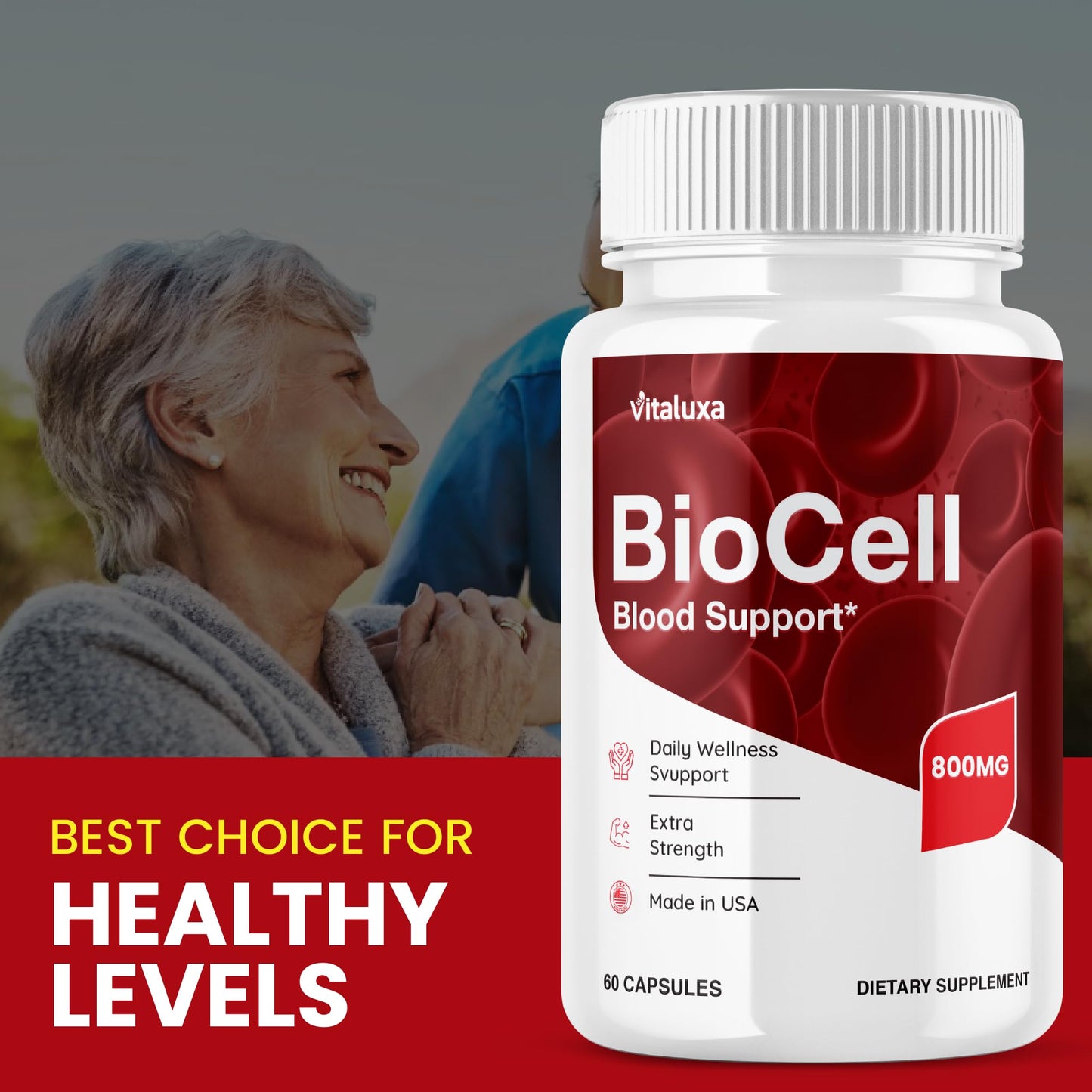 Vitaluxa Bio Cell Blood Health Support Supplement Capsules, 60 Count